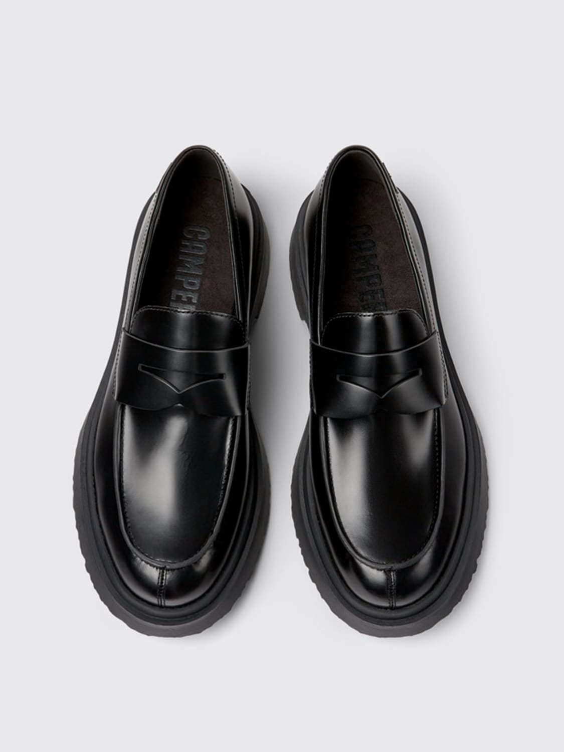 CAMPER: Walden moccasins in leather - Black | Camper loafers K100633 ...