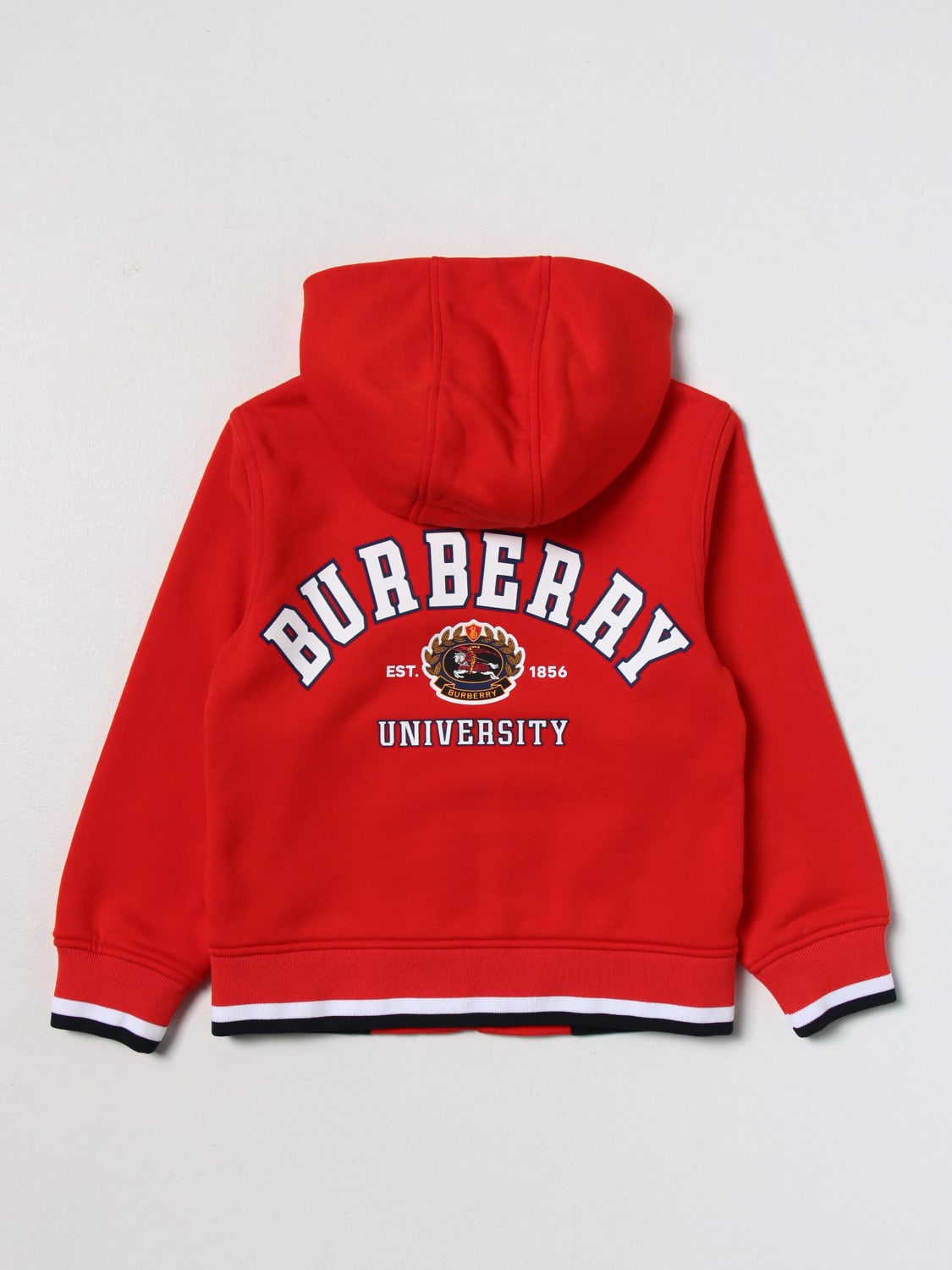 Burberry Boys & Girls Dark Red Hooded Sweatshirt