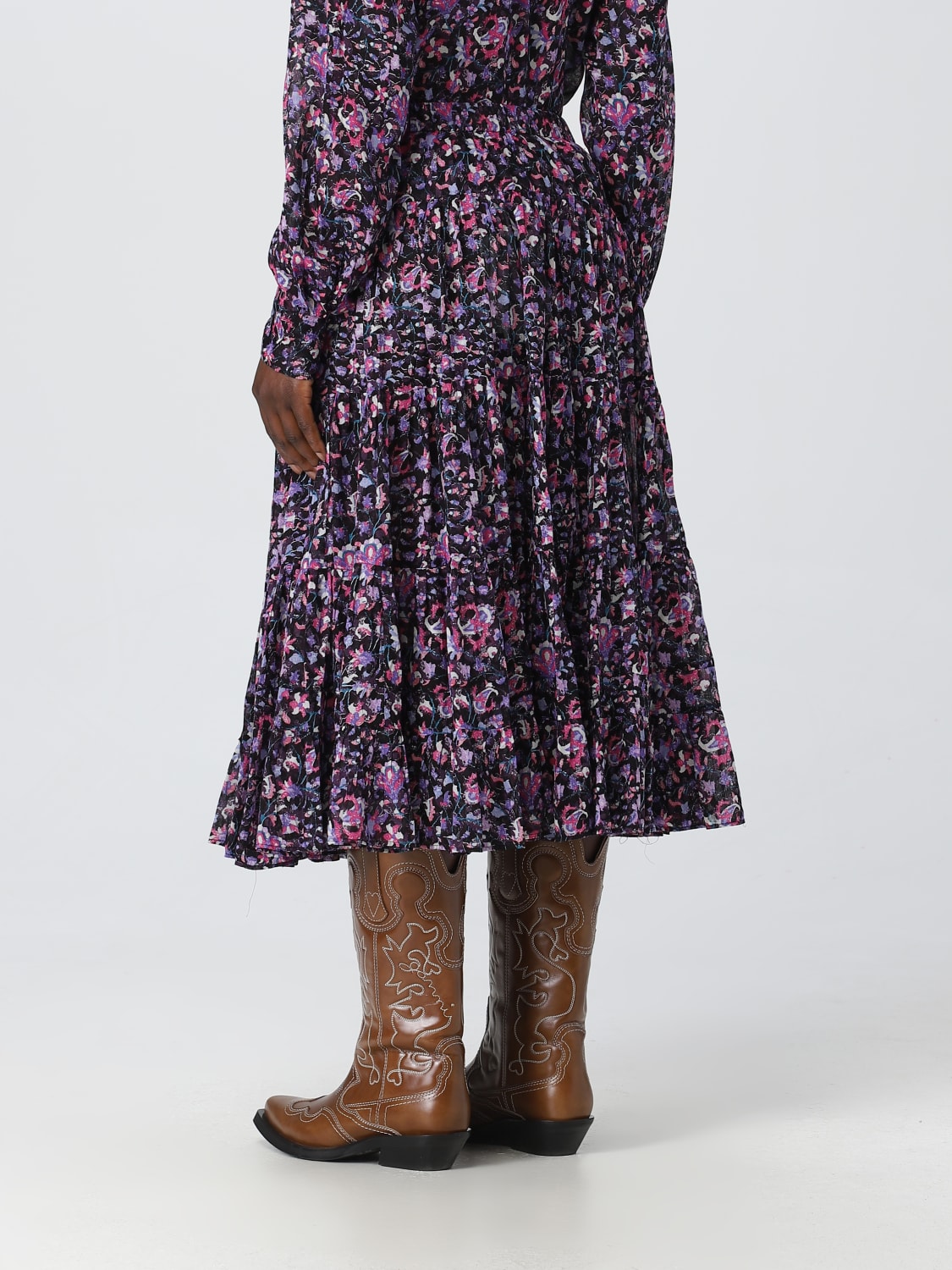 ISABEL MARANT skirt in cotton Violet | Marant Etoile skirt JU0053FAA3J08E online at GIGLIO.COM