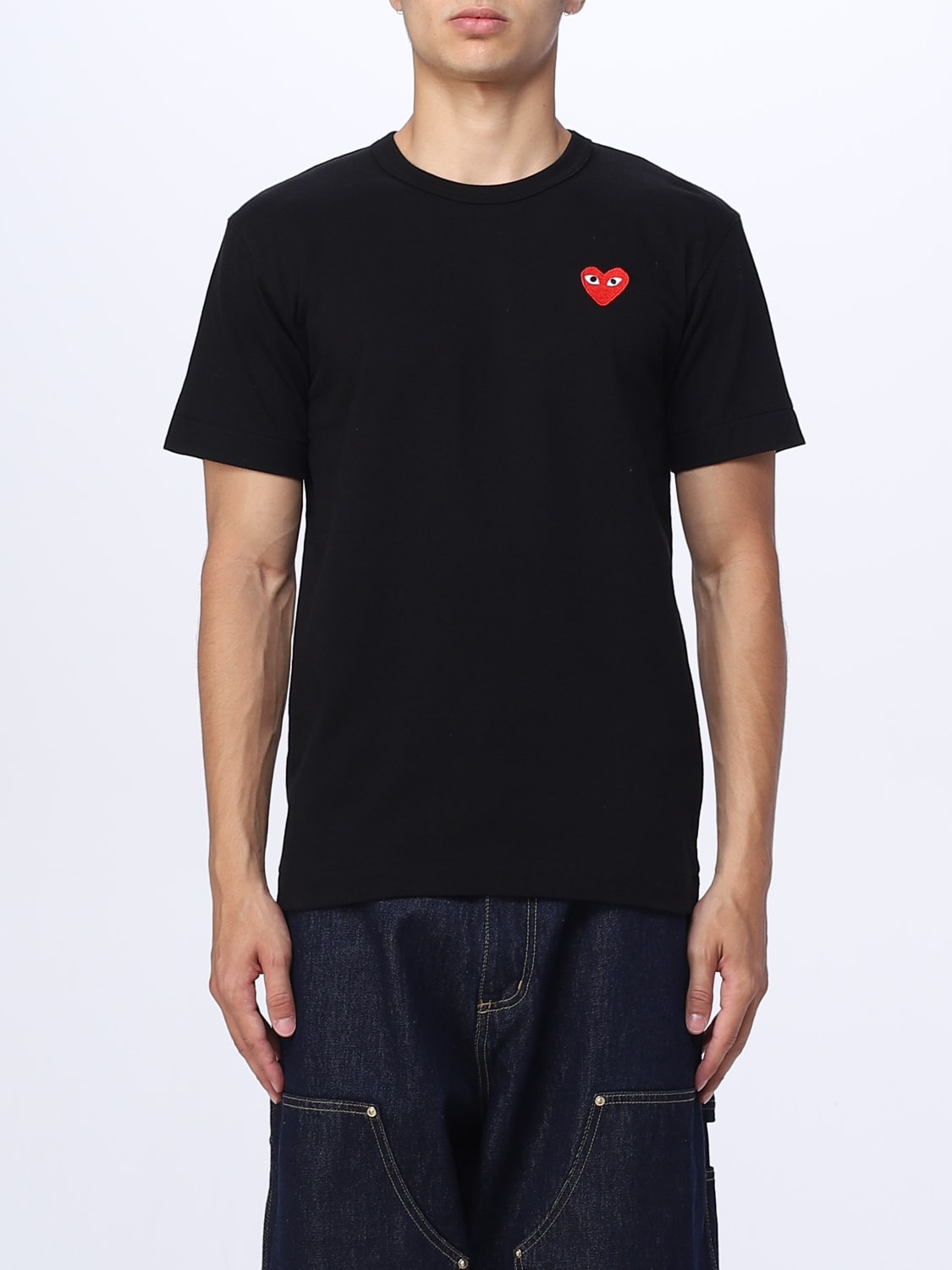 COMME DES GARCONS PLAY：Tシャツ メンズ - ブラック | GIGLIO.COM ...