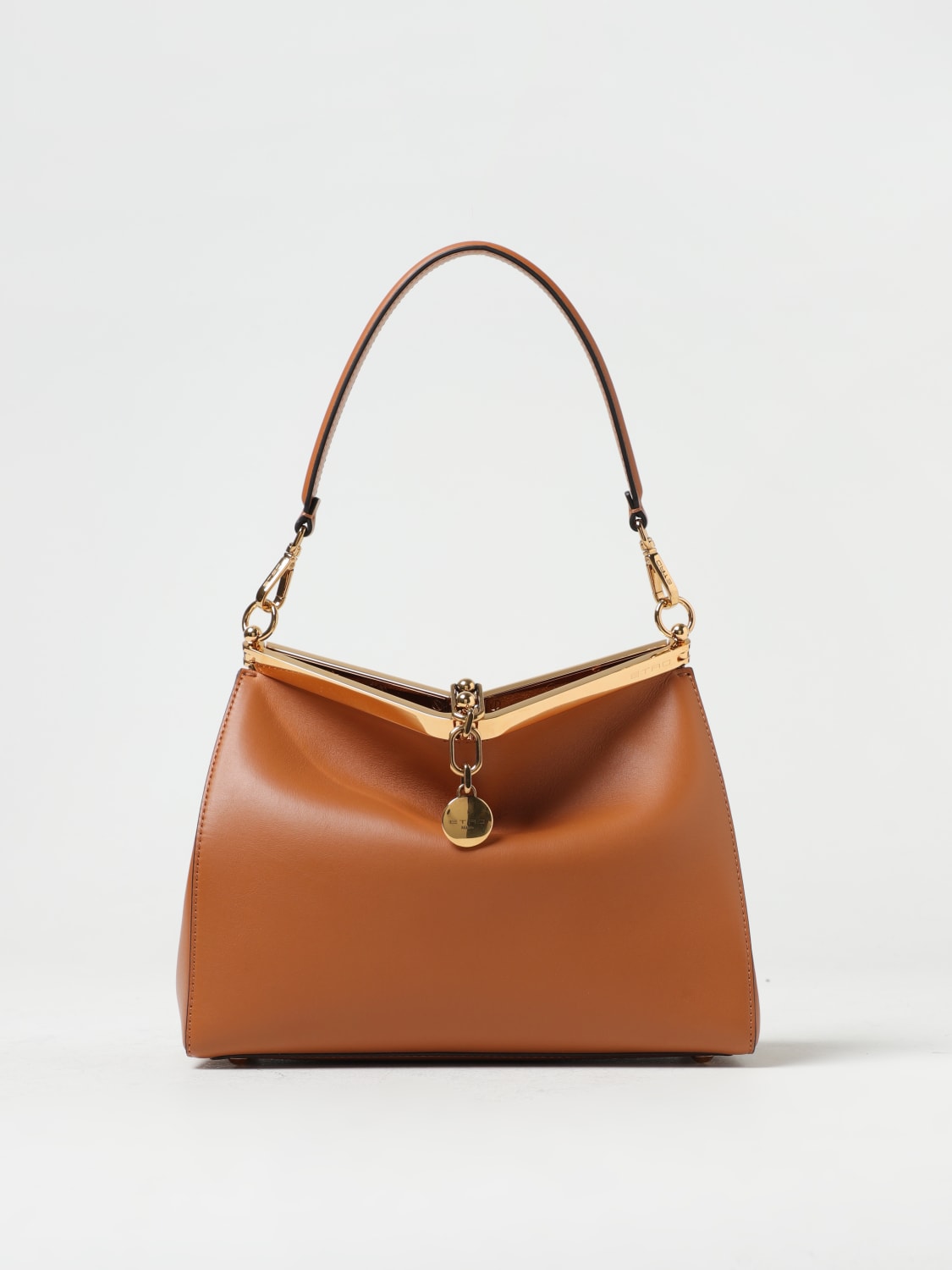 Etro Vela Bag in Leather with Logo Charm