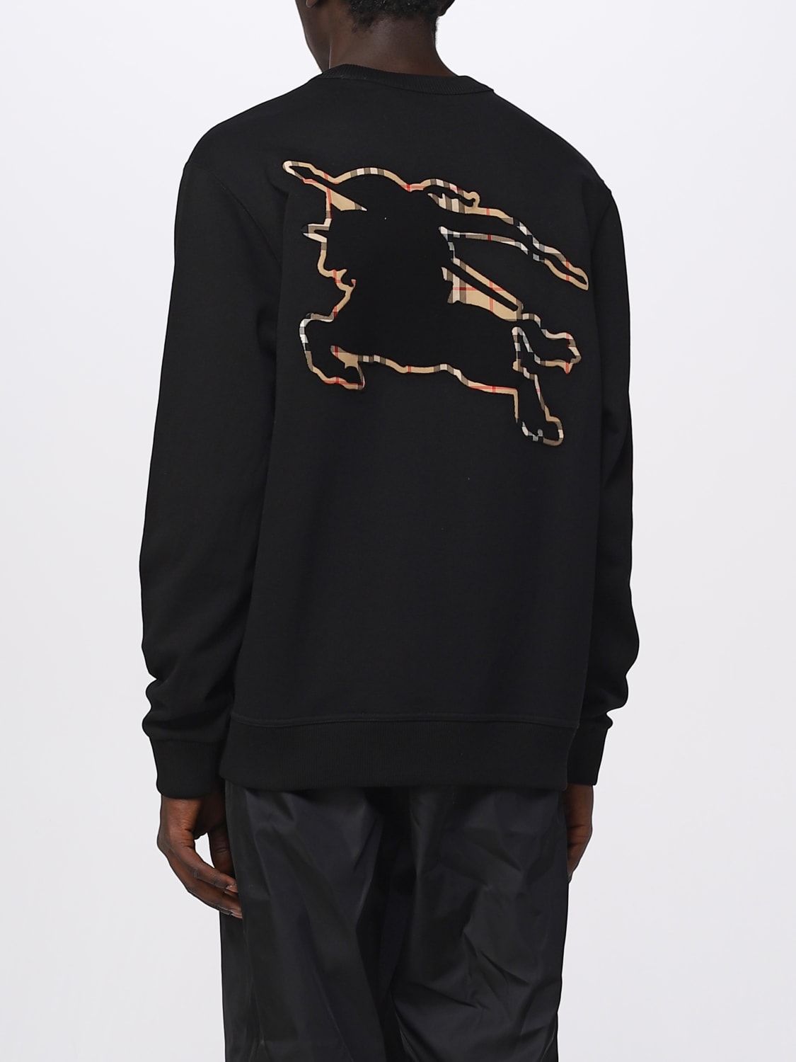 BURBERRY: cotton sweatshirt with Equestrian Knight Design - Black ...