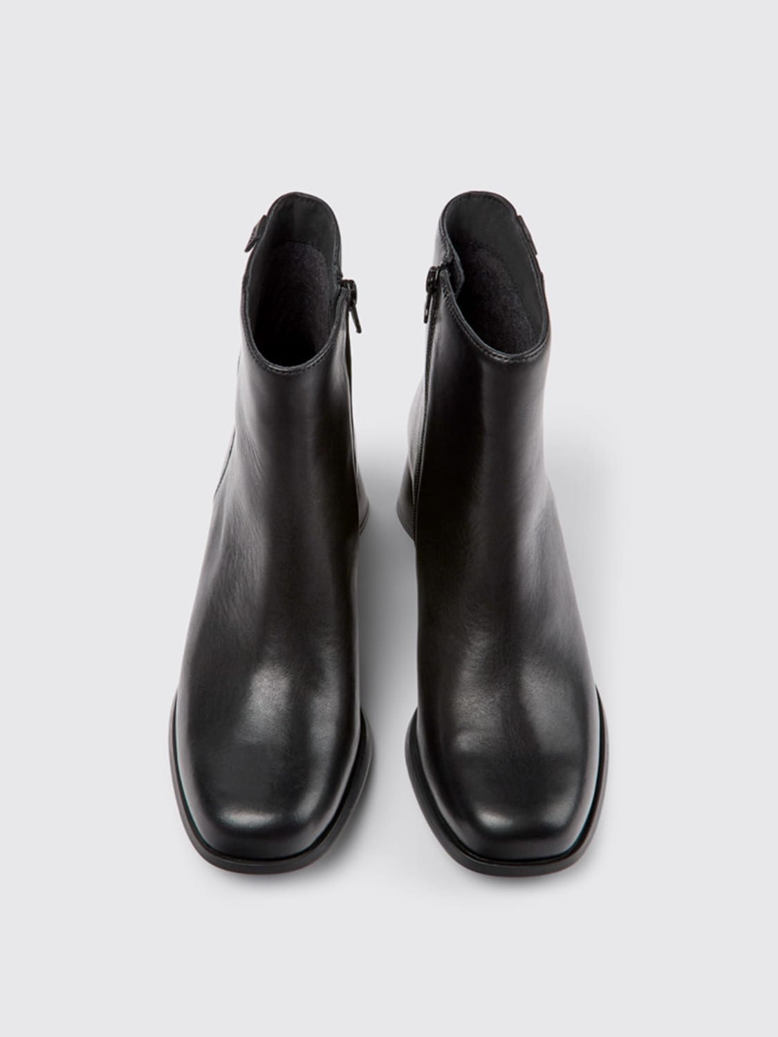 camper black ankle boots