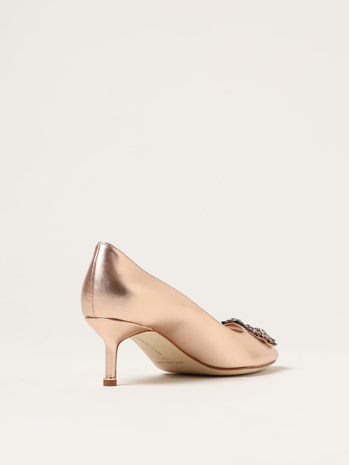 MANOLO BLAHNIK: Hangisi pumps in laminated leather - Gold | Manolo