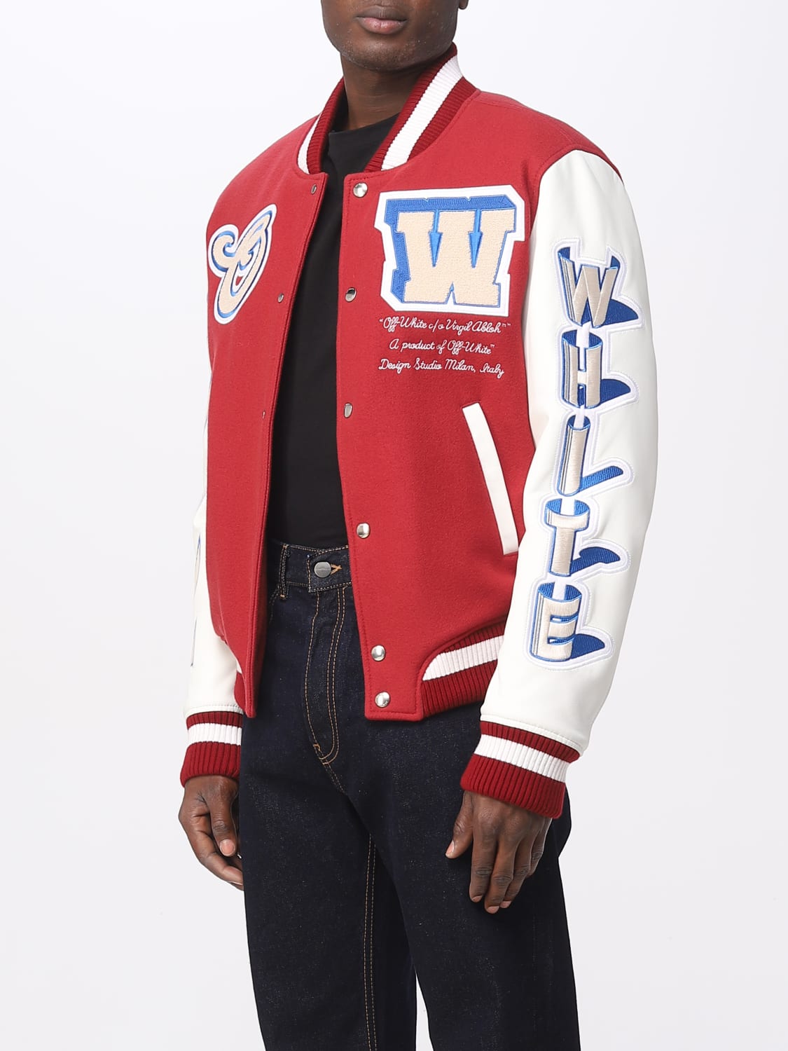 OFF-WHITE: jacket for man Red Off-White jacket OMJA122F23LEA001 online on GIGLIO.COM