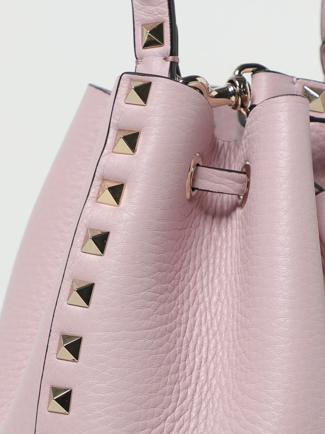 VALENTINO GARAVANI: Rockstud bag in textured leather - Pink  Valentino  Garavani mini bag 3W2B0L31VSF online at