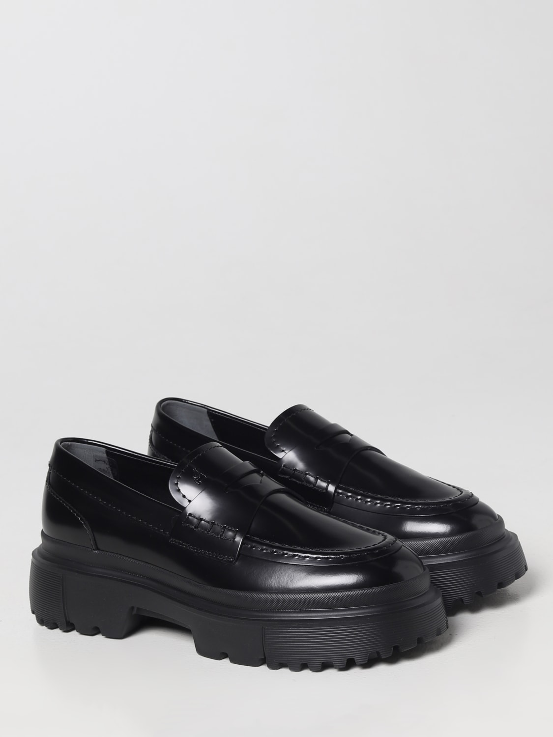 HOGAN: loafers for woman - Black | Hogan loafers HXW6290EP10RWW online ...