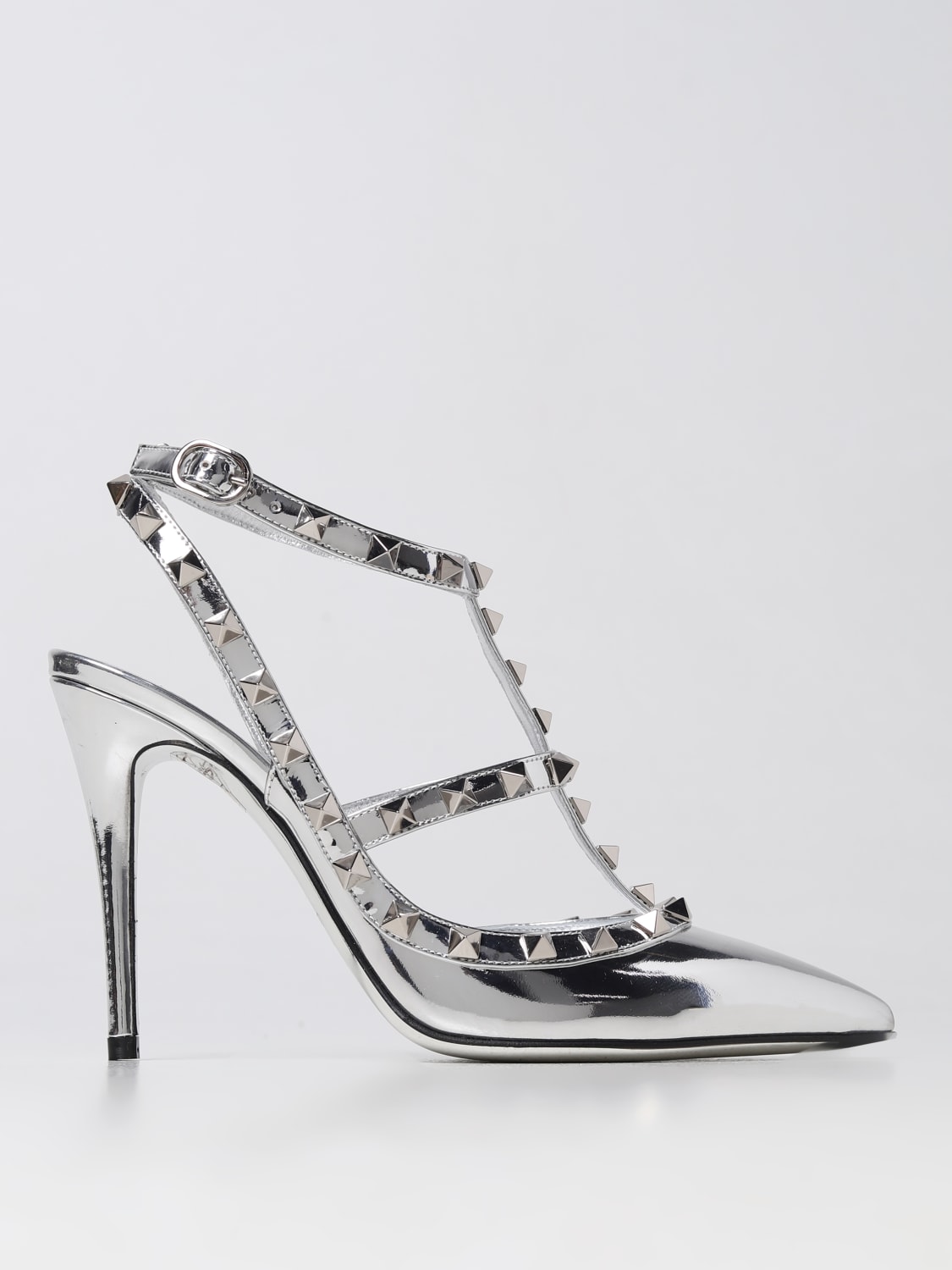 2023 Designer Luxury High Heels Women Sandals Metallic Laminate