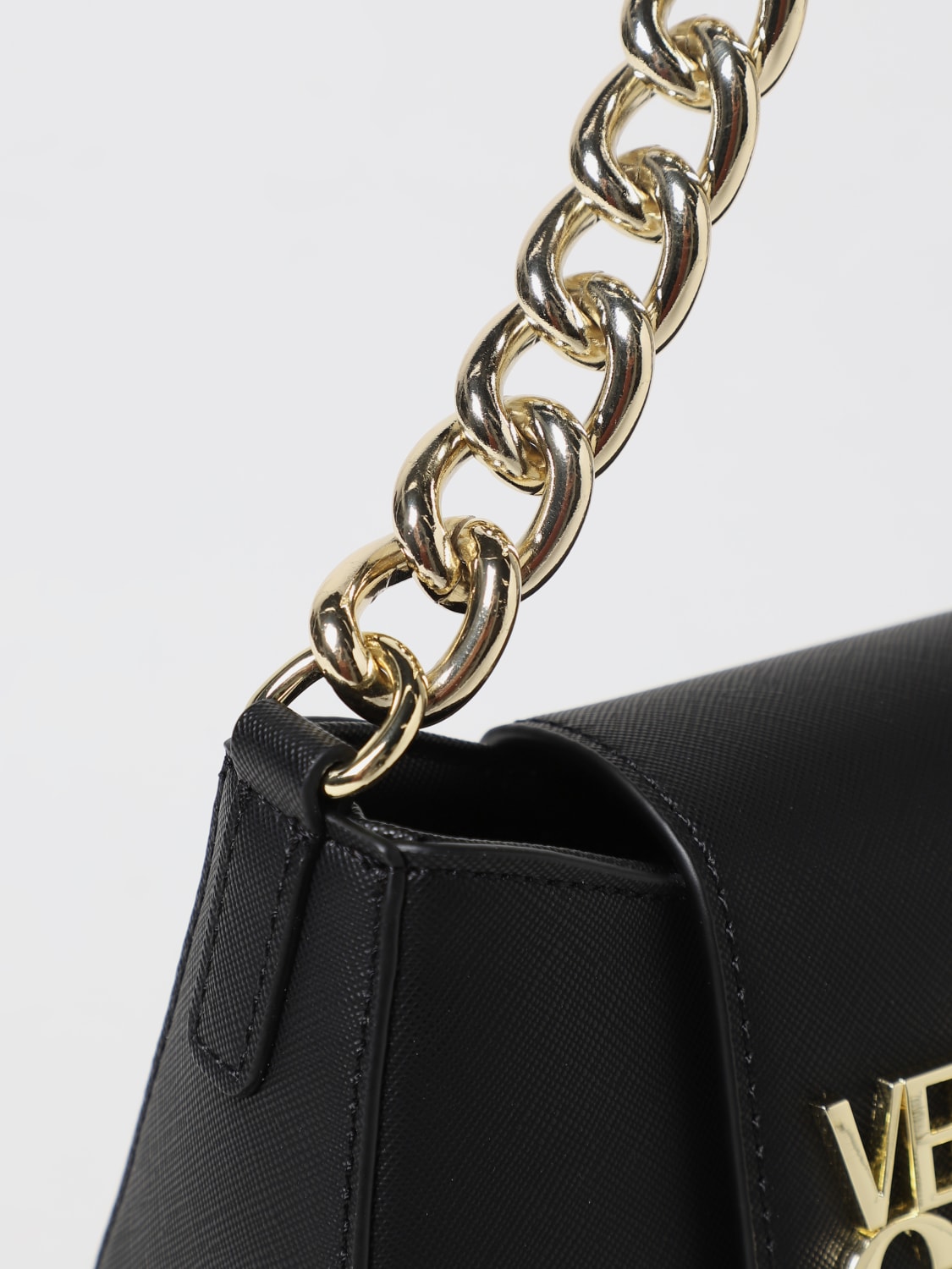 VERSACE JEANS COUTURE: bag in saffiano synthetic leather - Black ...