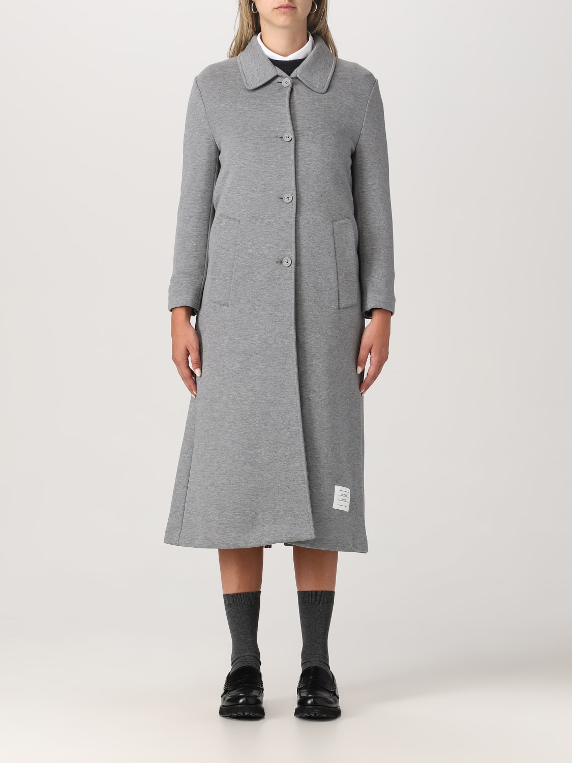 THOM BROWNE: coat for woman - Grey | Thom Browne coat FJT283AJ0059 ...