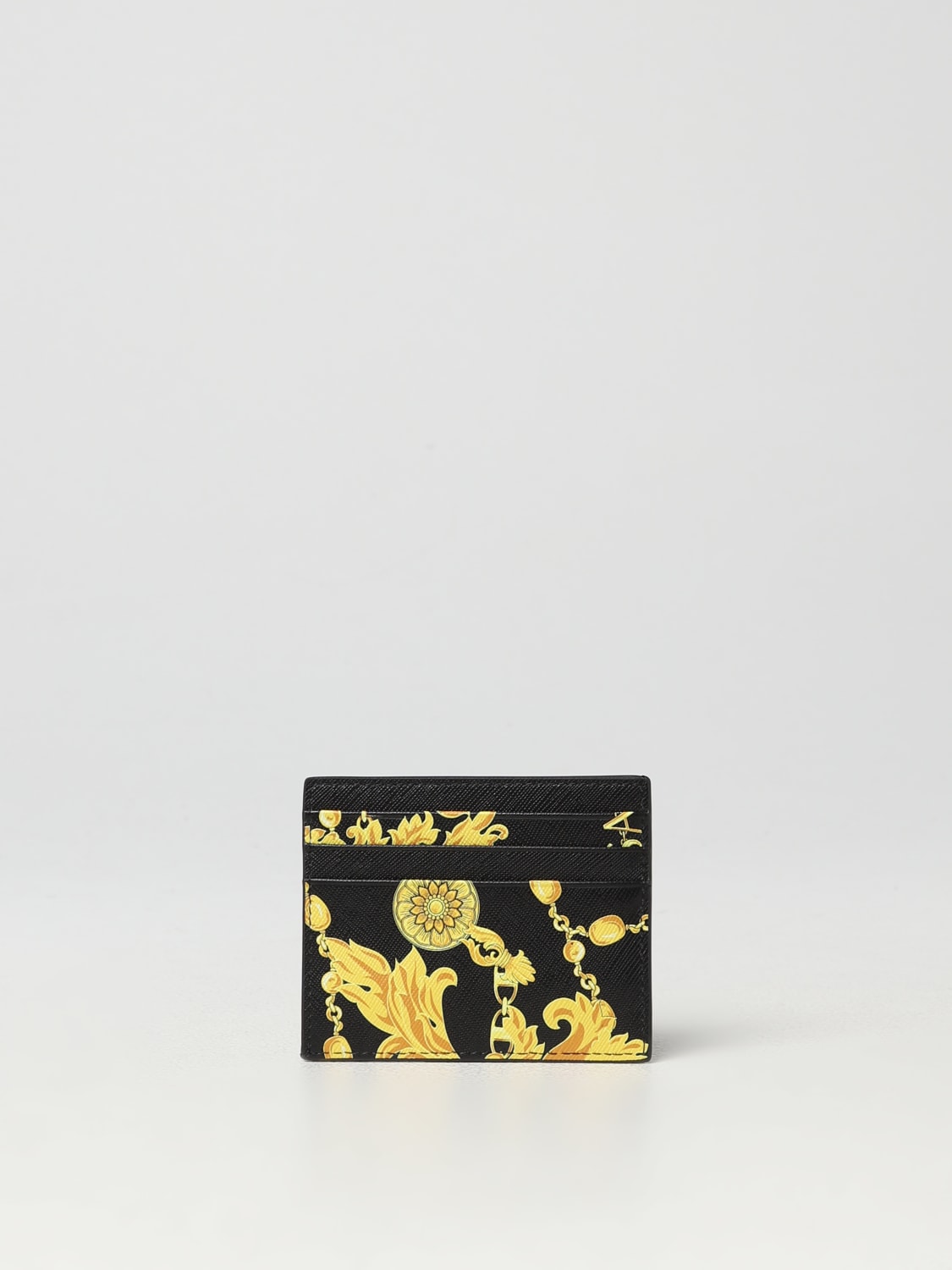 VERSACE JEANS COUTURE: credit card holder in printed saffiano leather ...