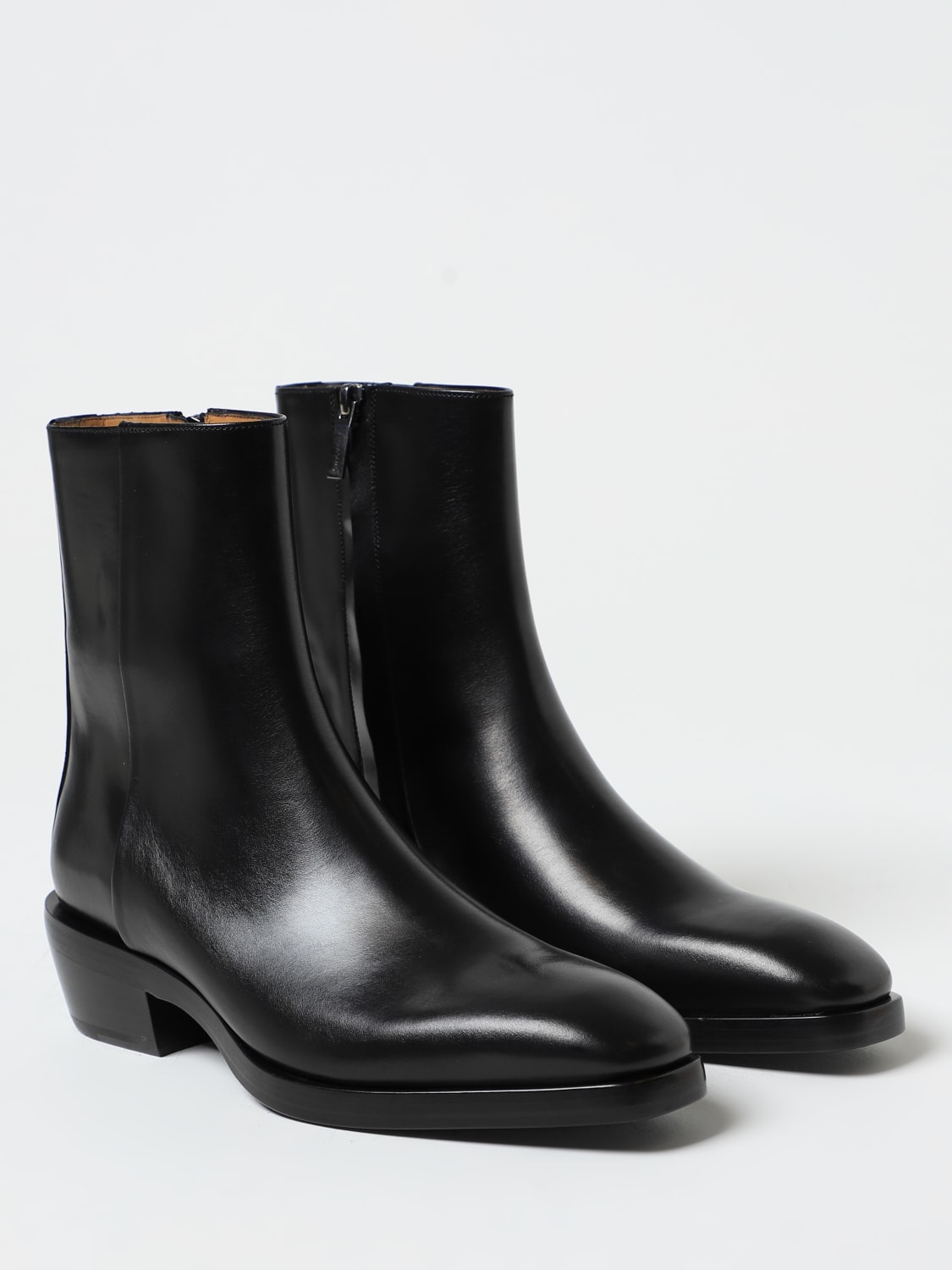 FERRAGAMO: leather ankle boots - Black | Ferragamo boots 021591 762529 ...