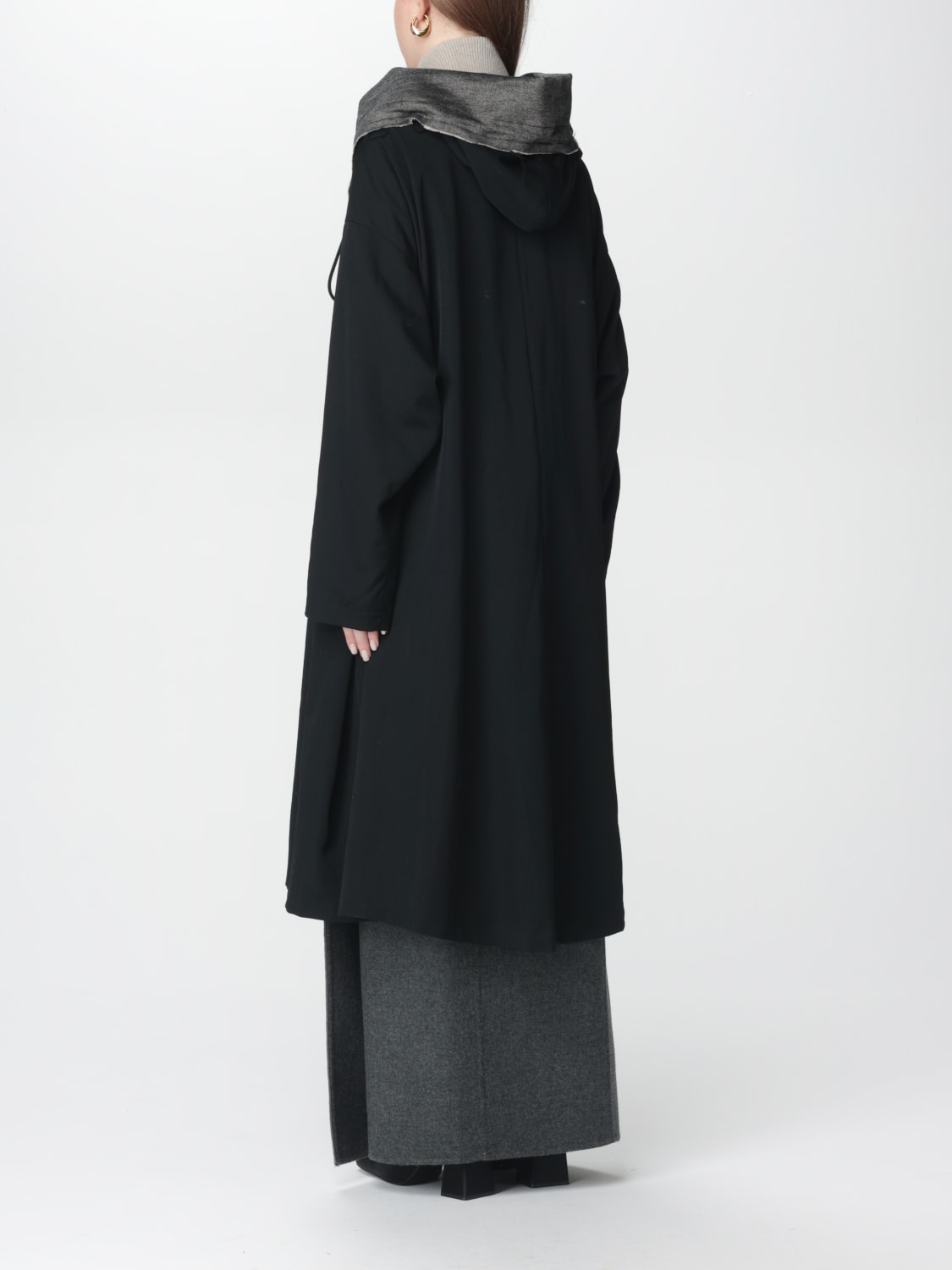 YOHJI YAMAMOTO: coat for woman - Black | Yohji Yamamoto coat YUC01100 ...