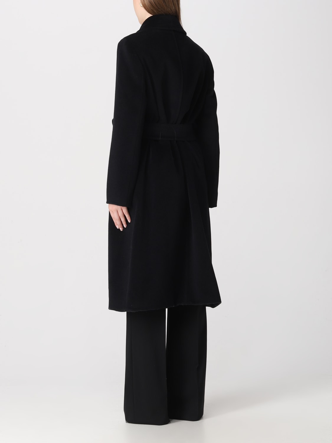 MAX MARA: coat in wool - Black | Max Mara coat 2360161233600 online at ...