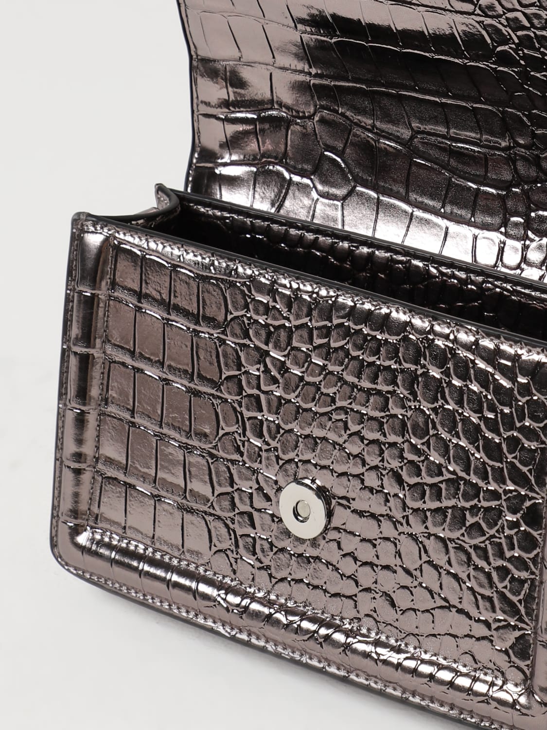 Mini Sunset Bag in Black Crocodile Embossed Leather