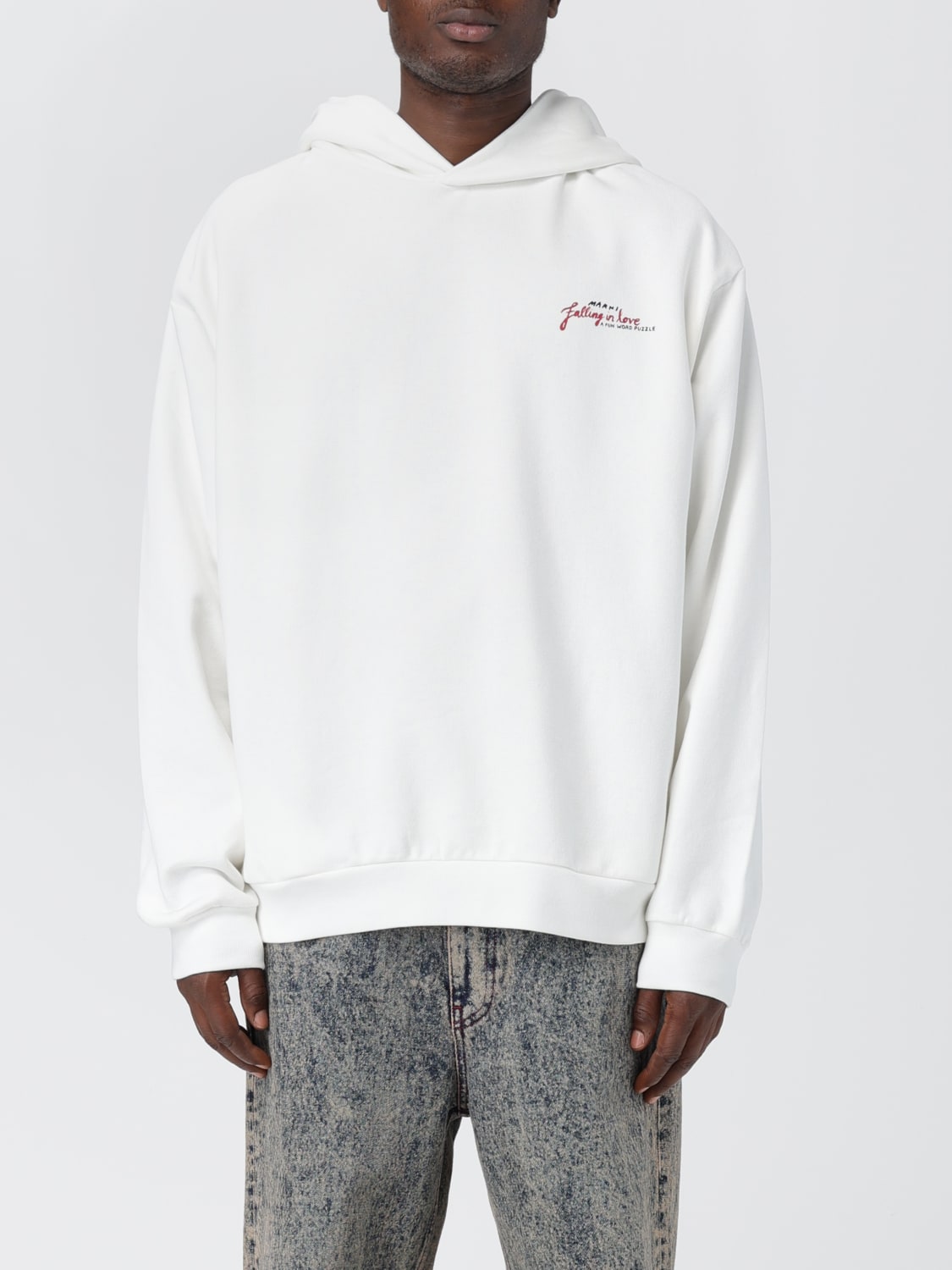 Marni Heart-printed Sweatshirt In White