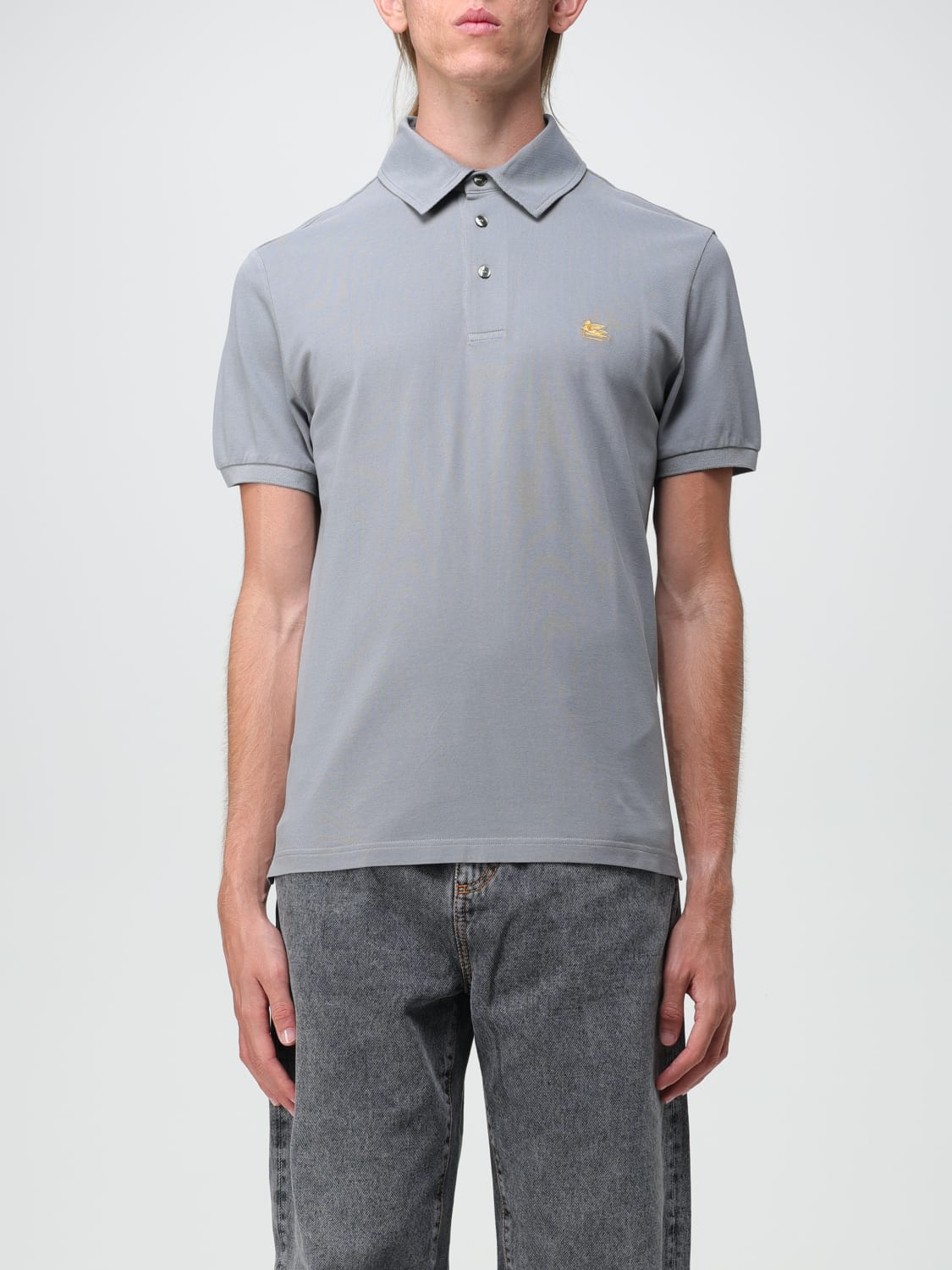 Cotton jersey polo shirt with Web