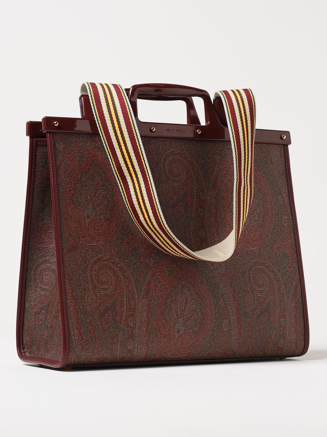 Etro Outlet: bag in cotton coated with Paisley jacquard - Red
