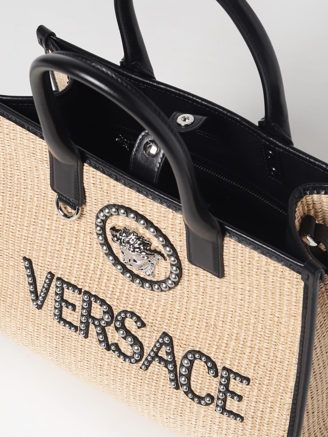 Versace Medusa Small Raffia Tote Bag