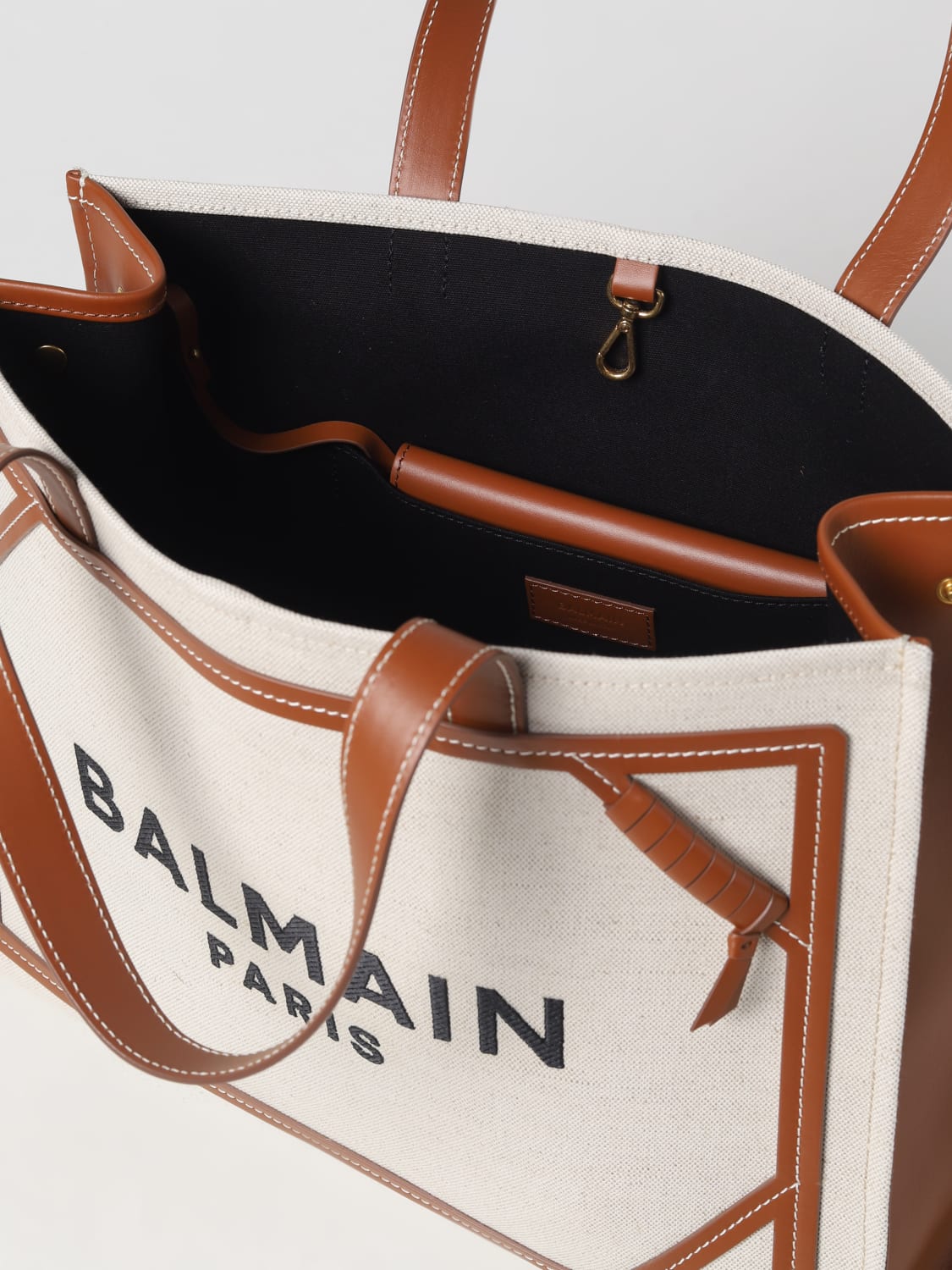 Balmain B-army Mini Tote Bag in Natural