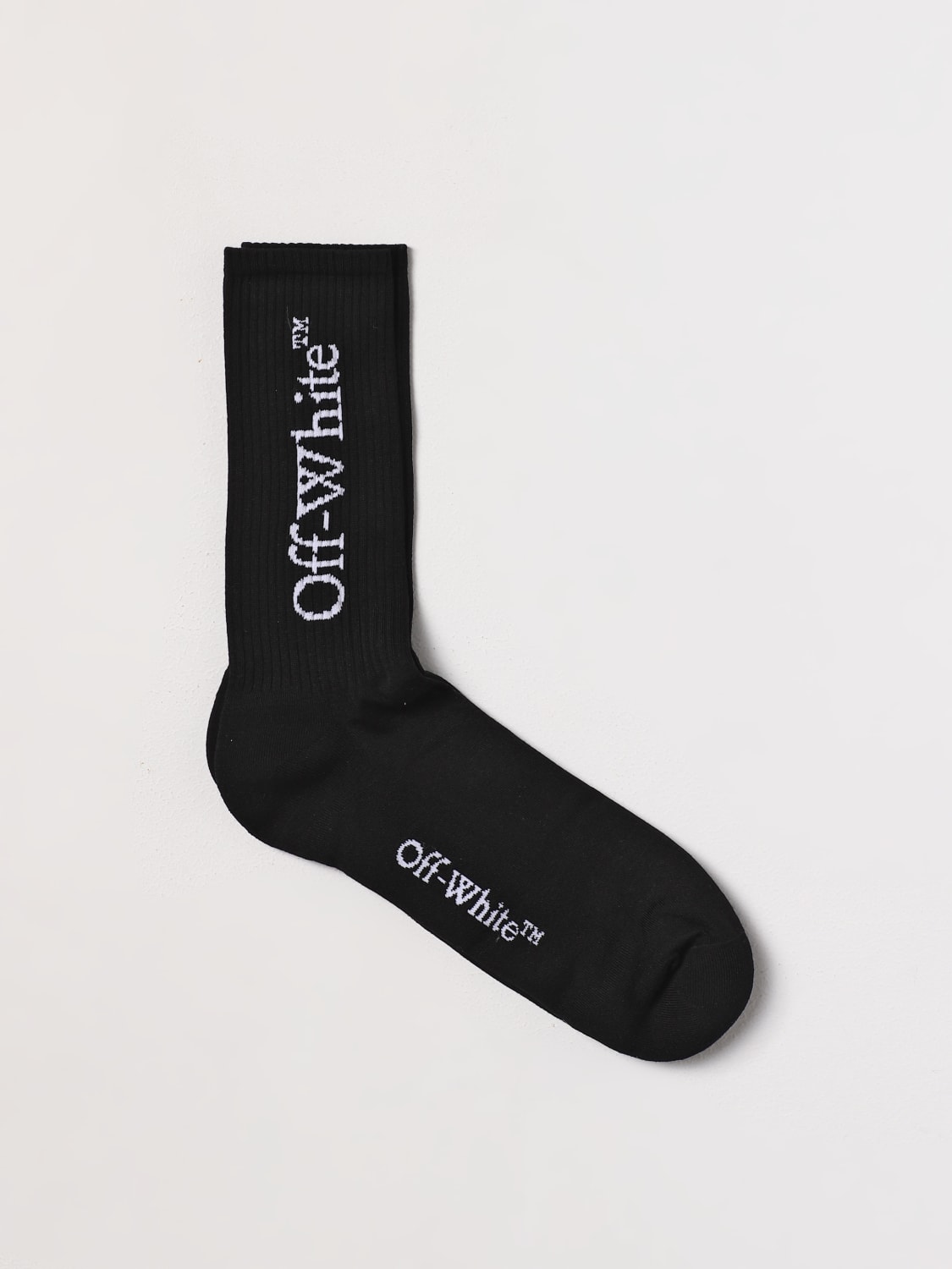 OFF-WHITE: socks for man - Black | Off-White socks OMRA085F23KNI001 ...