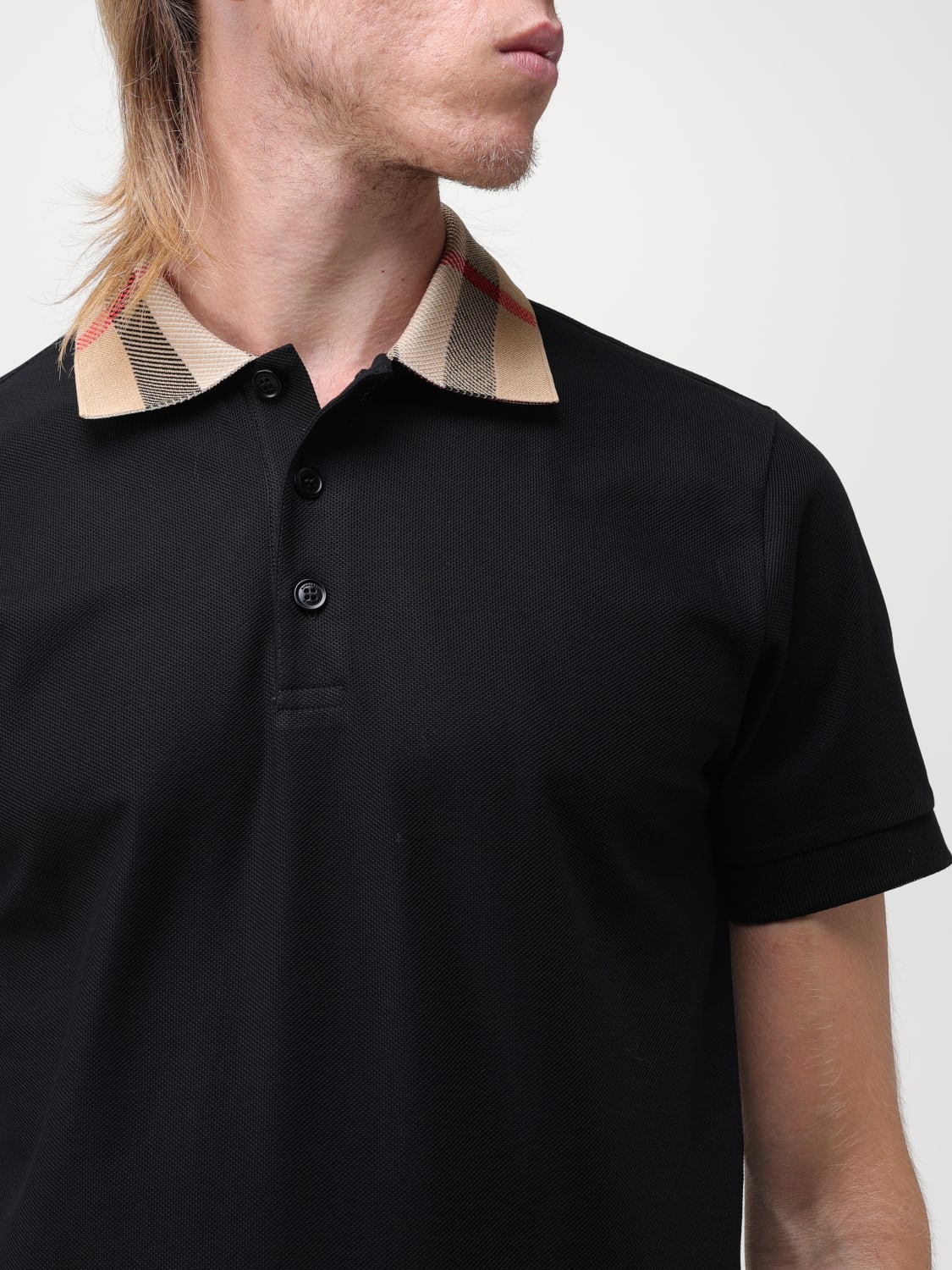 Burberry Men's Check Collar Polo Shirt
