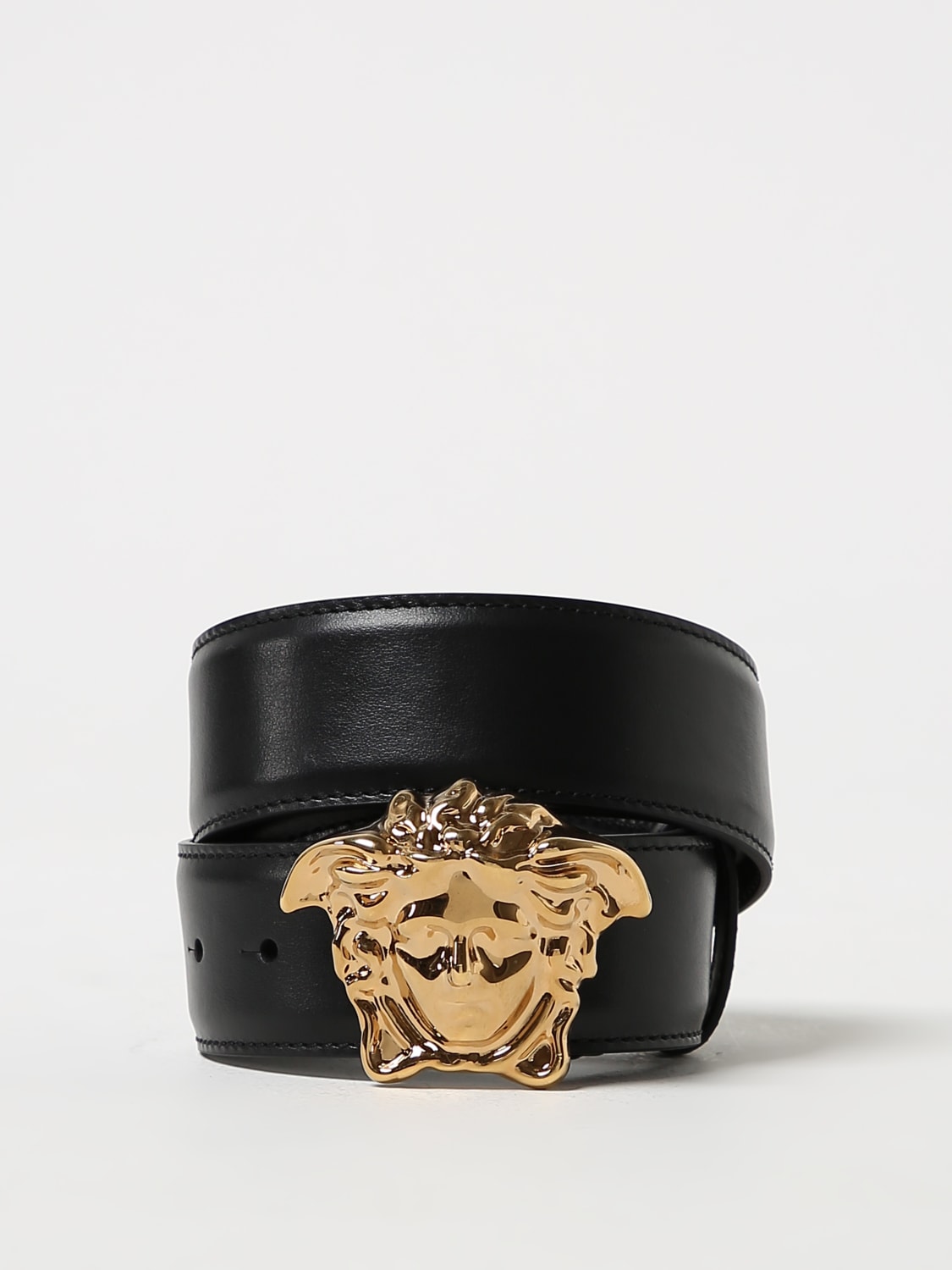 Versace Medusa Buckle Leather Belt on SALE