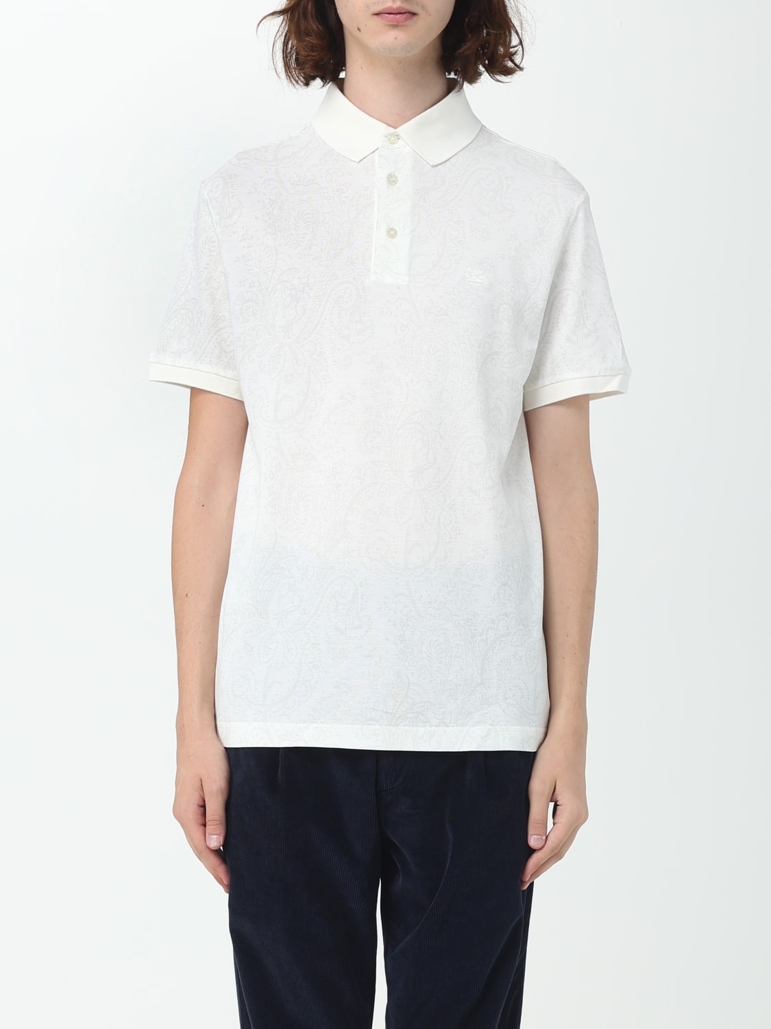 Cotton jersey polo shirt with Web