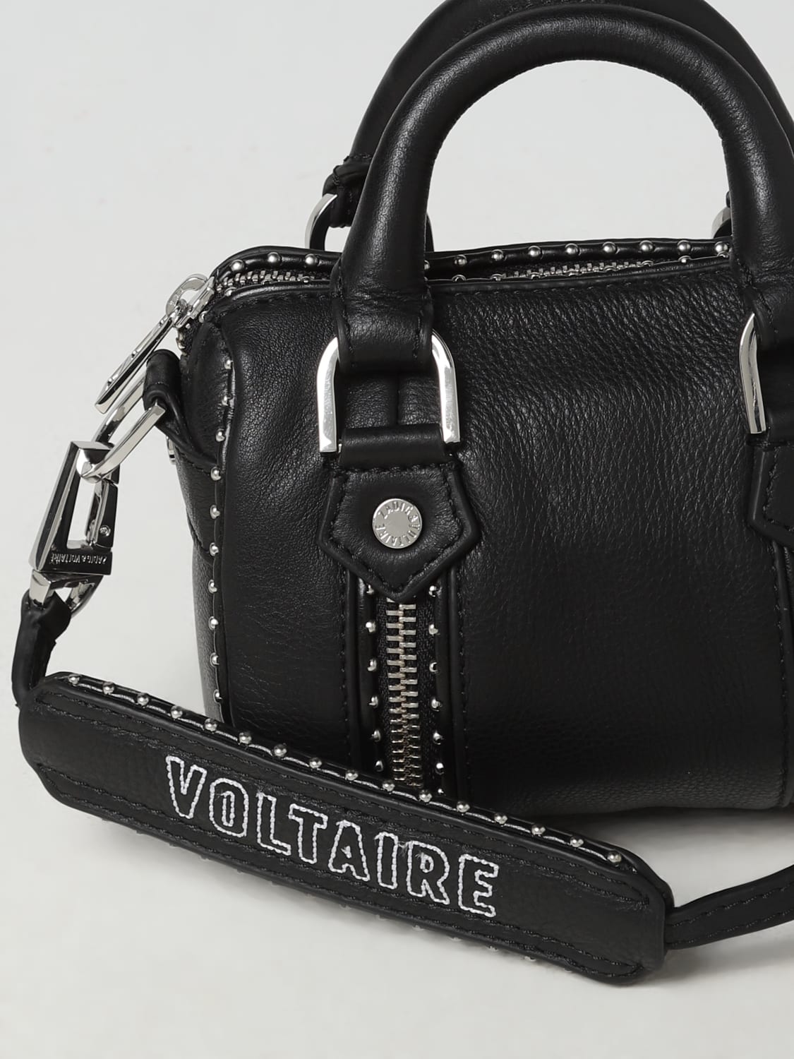 Zadig&Voltaire stud-detail leather bag strap Black