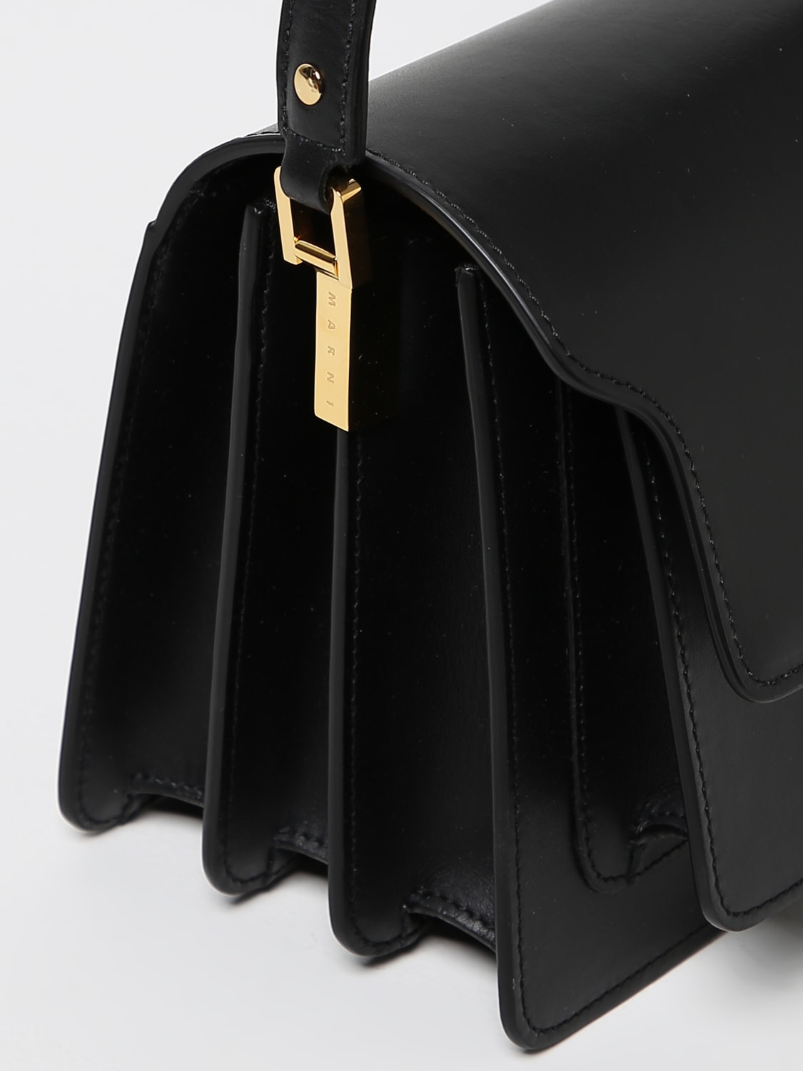 Black Trunk leather shoulder bag, Marni