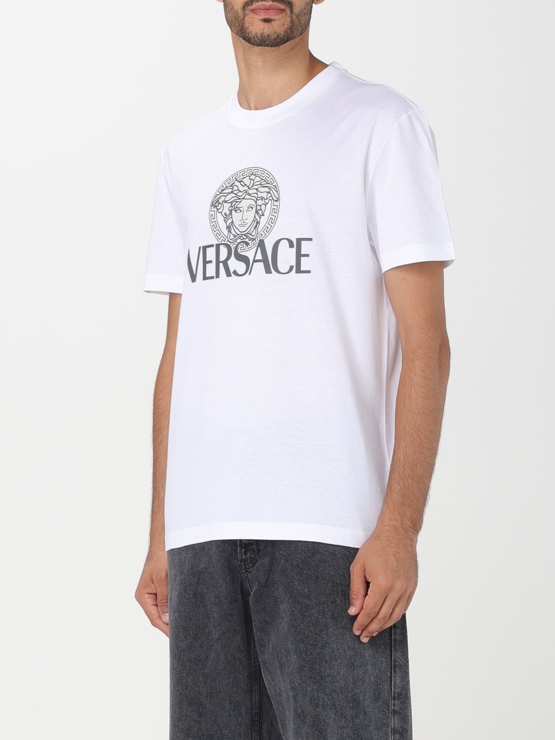 VERSACE: t-shirt for man - White | Versace t-shirt 10115041A08375 ...