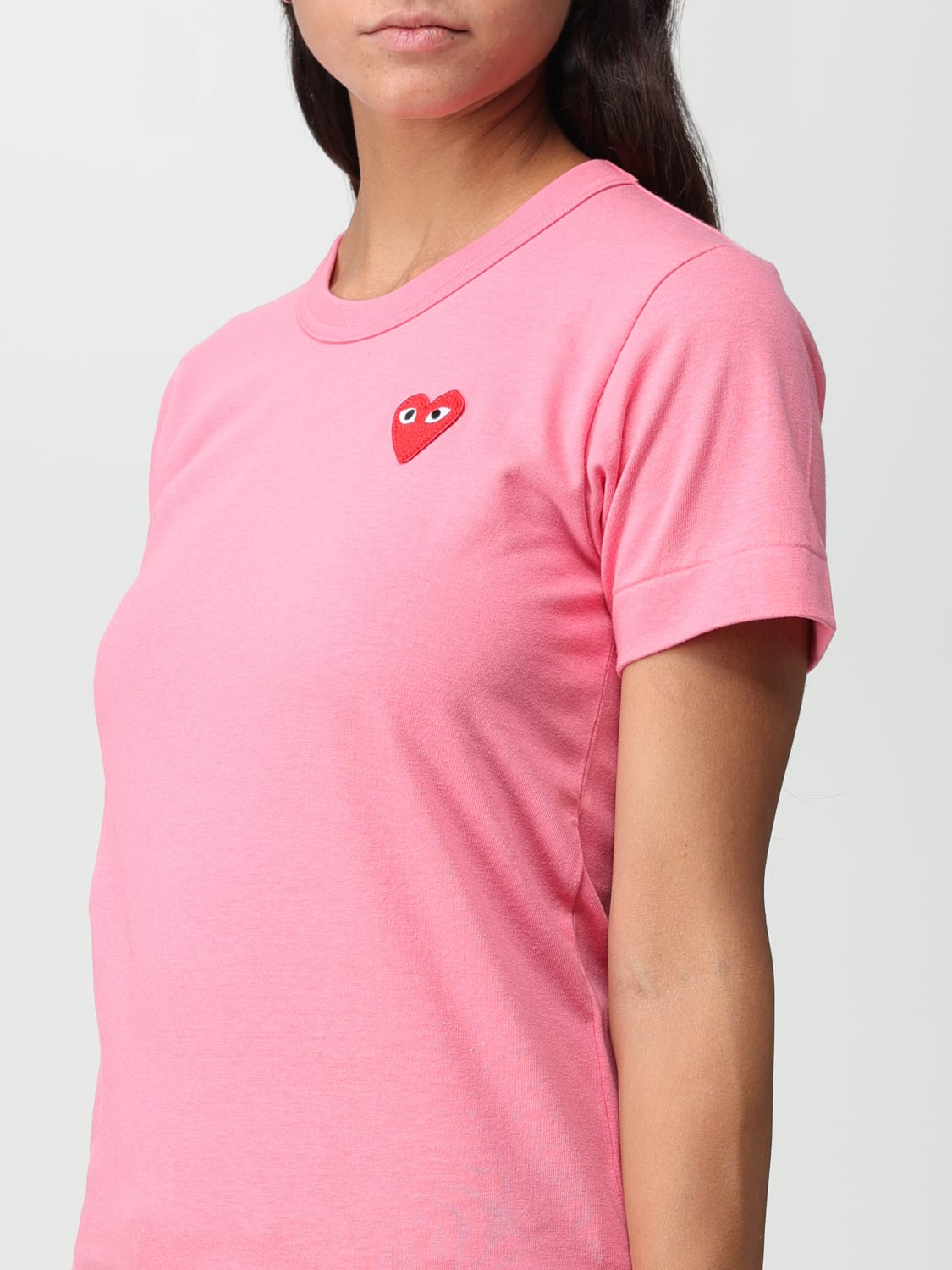COMME DES GARCONS: T-shirt femme - Rose | T-Shirt Garcons en ligne GIGLIO.COM
