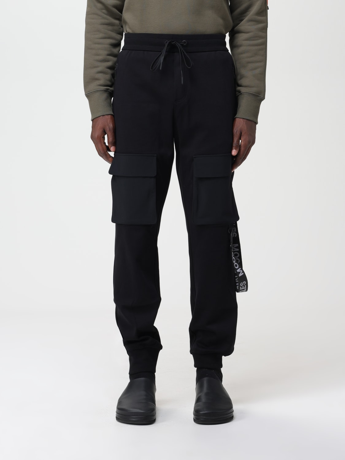 MOOSE KNUCKLES: pants for man - Black | Moose Knuckles pants M13MR799 ...