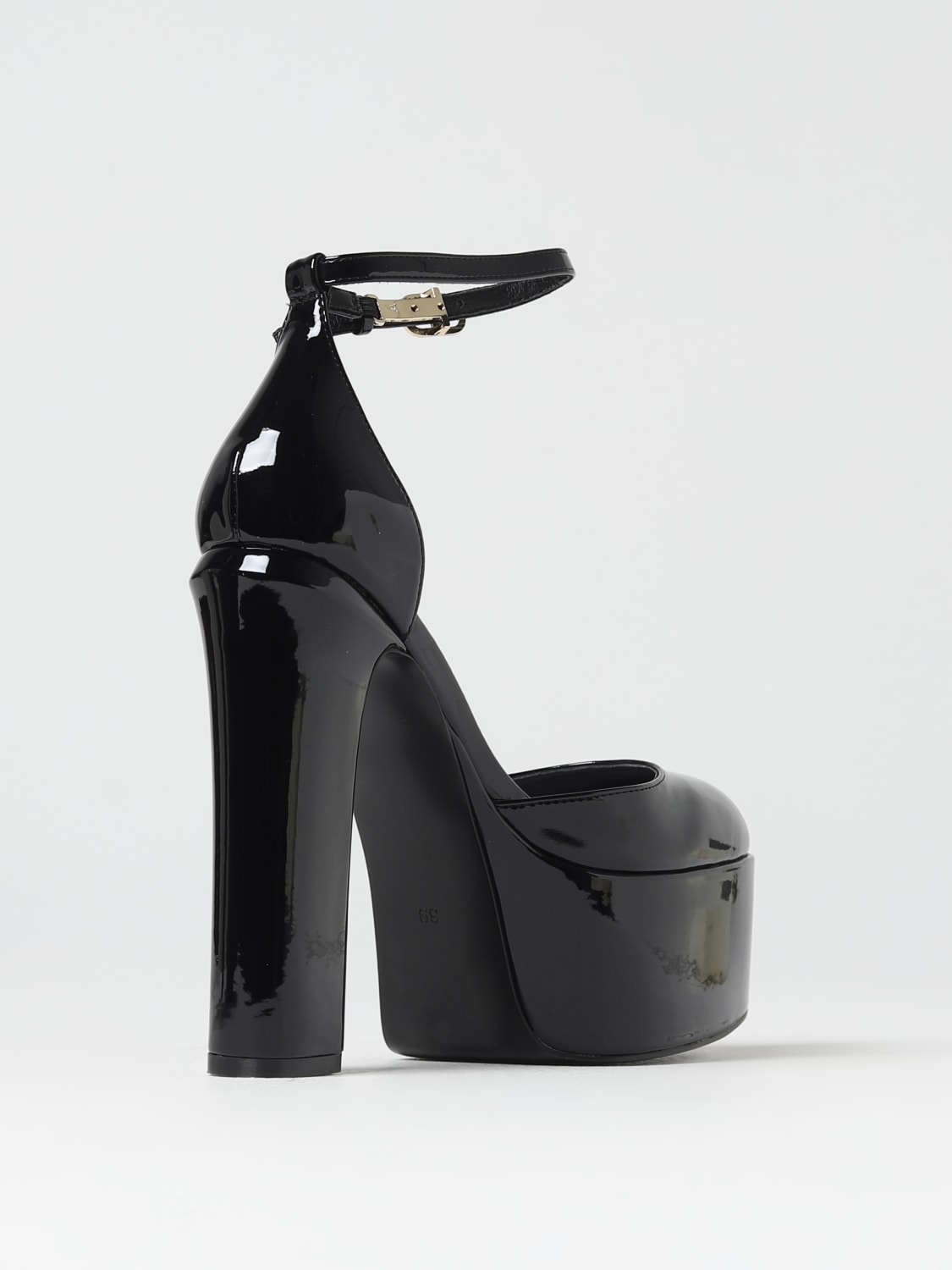 Mary Jane Heeled Pumps for Women Black Patent || Ankle Strap Mary Jane Shoes Leather Block Heels