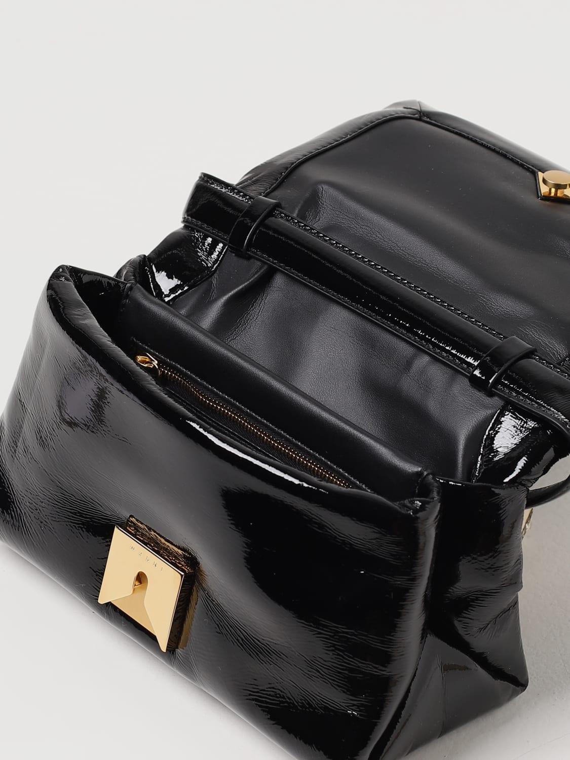 Dolce & Gabbana Sicily Small Patent Leather Bag in Black