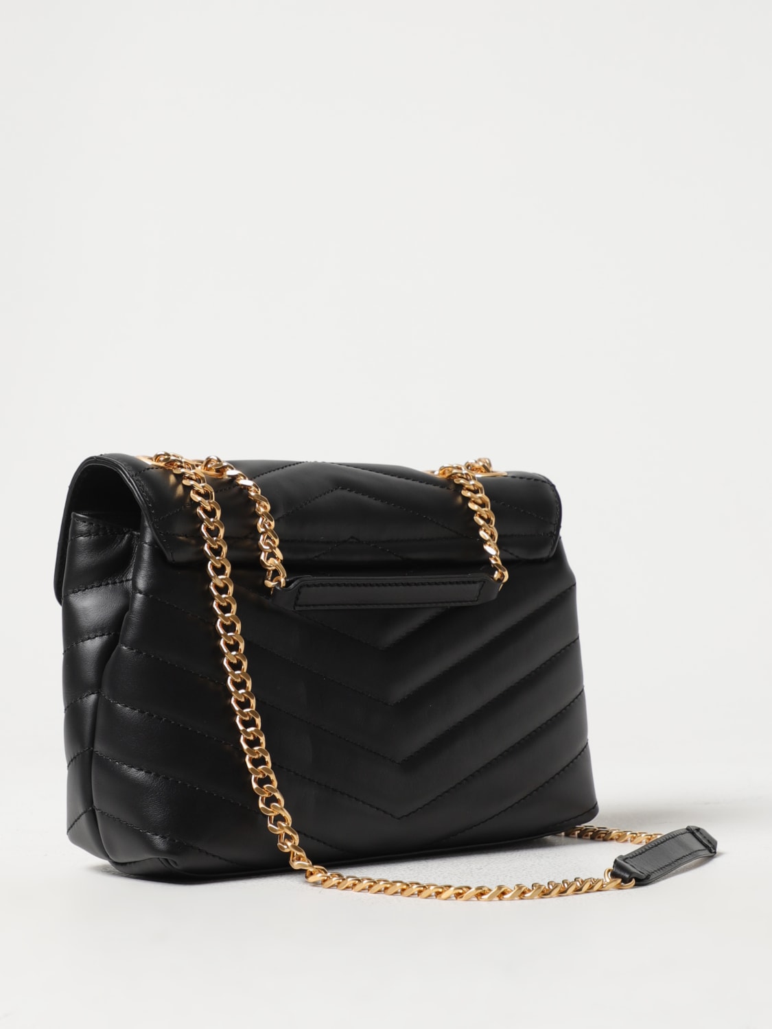 TWINSET: bag in chevron pattern synthetic leather - Black