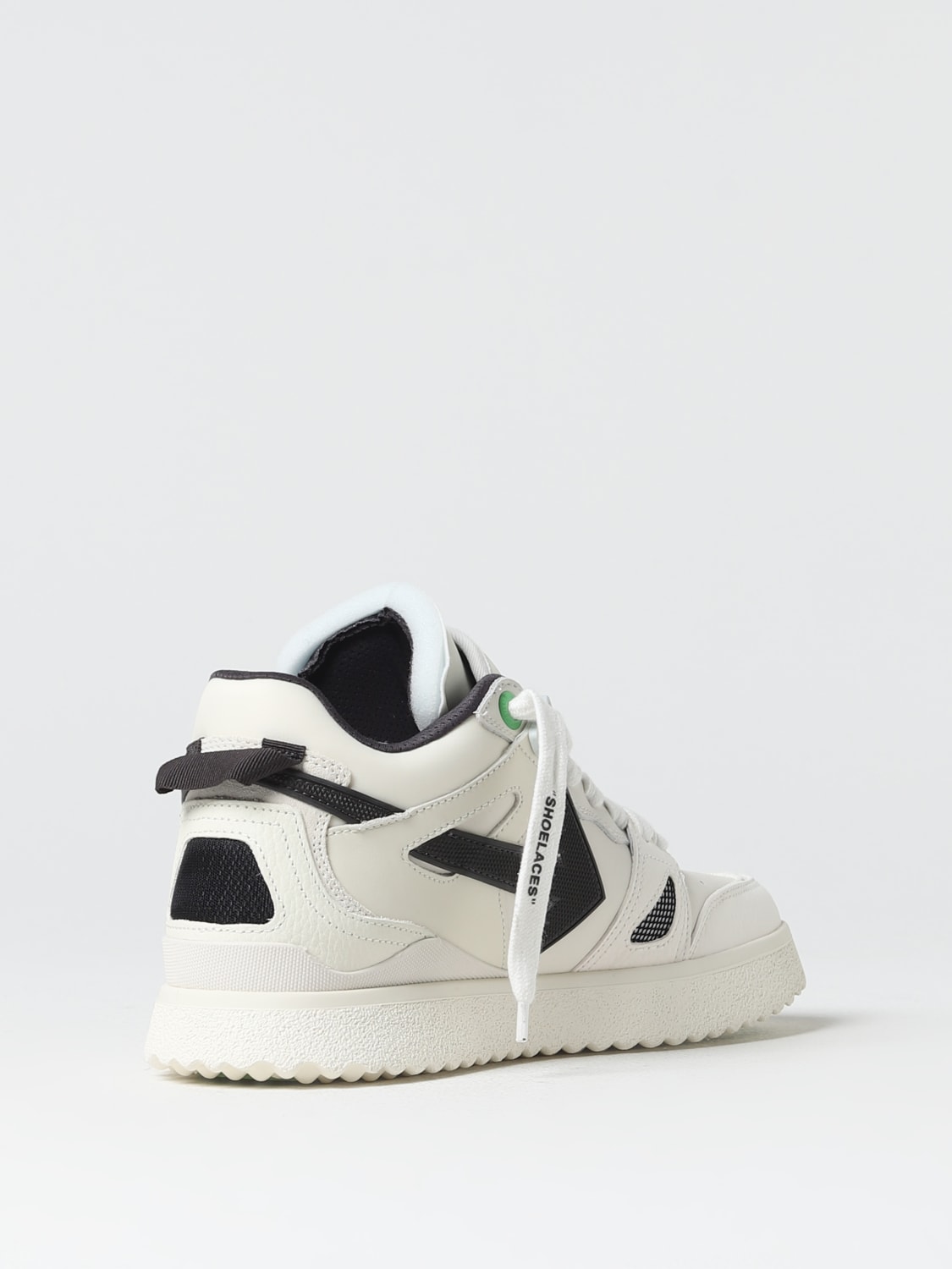 OFF-WHITE: Mid Top Sponge sneakers in leather - White | Off-White ...