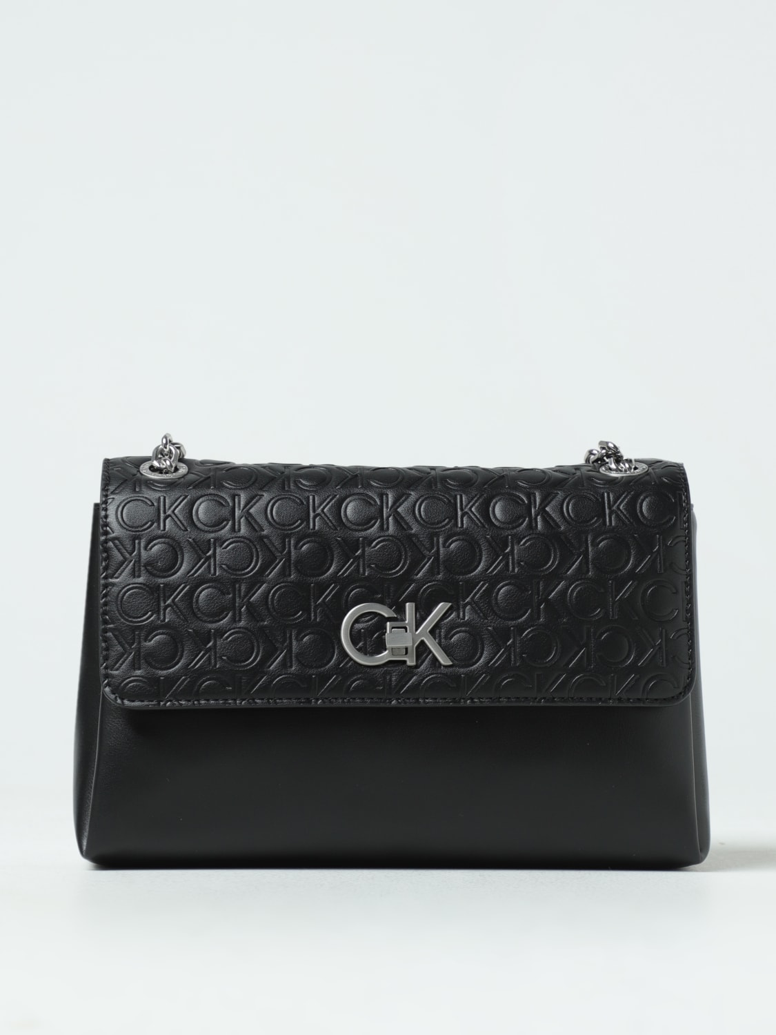 Calvin Klein Lock Leather Shoulder Bag