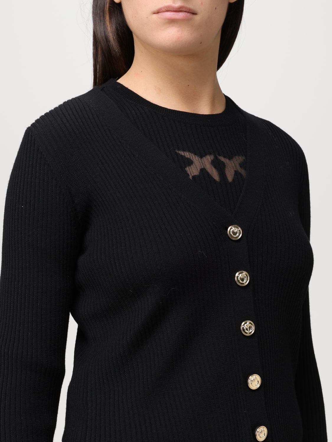 Cropped Monogram jacquard sweater PINKO → Shop Online