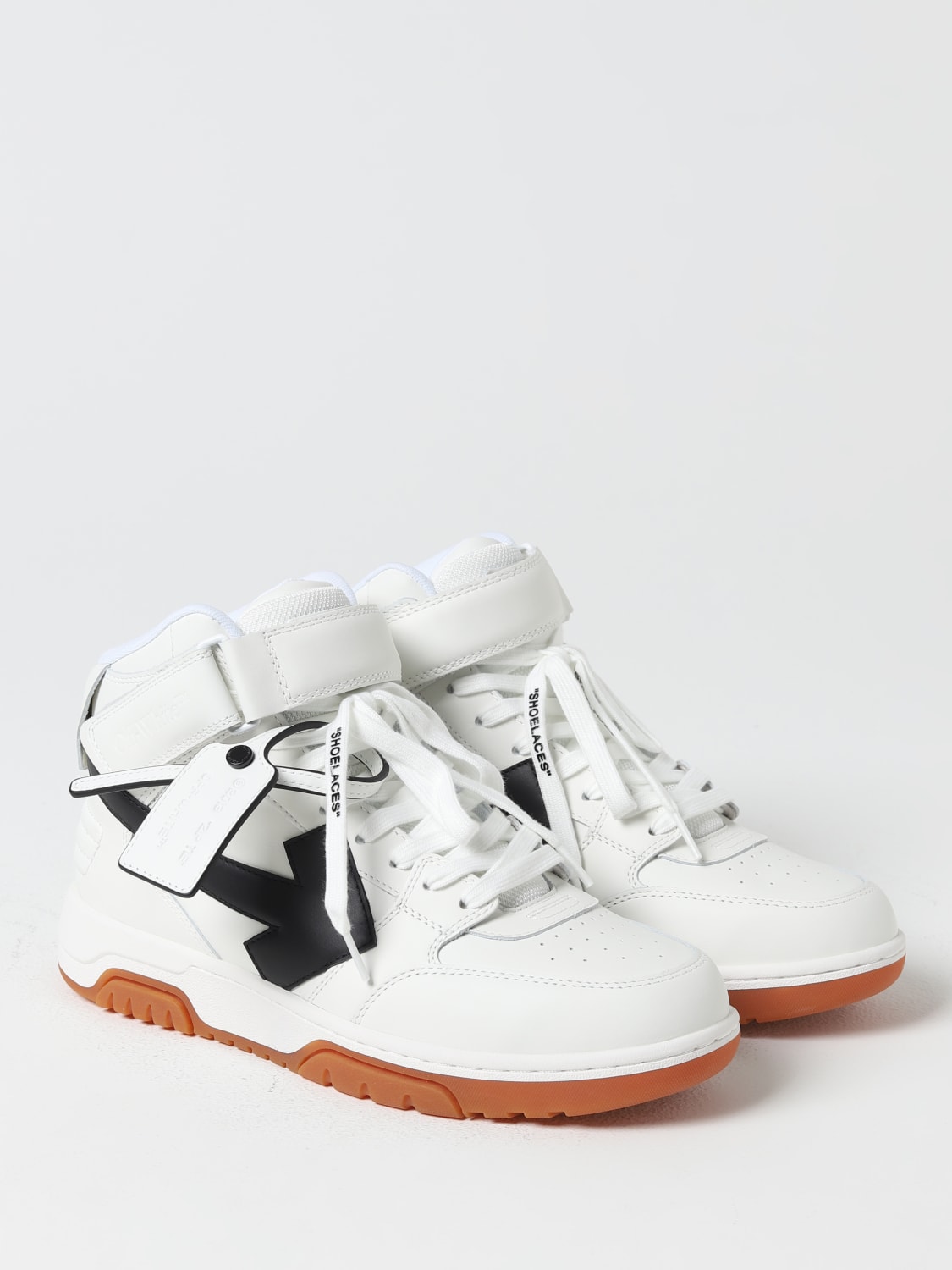 OFF-WHITE: Out Of Office leather sneakers with Arrow logo - White