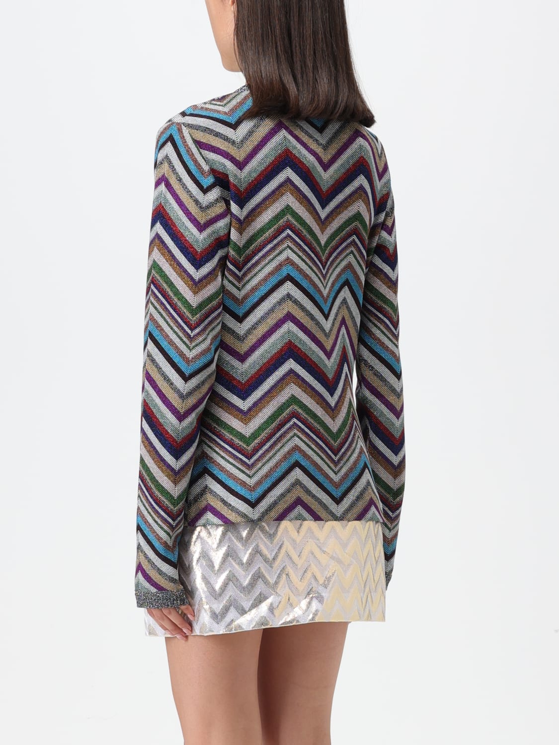 Missoni MAXI CARDIGAN - Strickjacke - blue/black/white/schwarz 