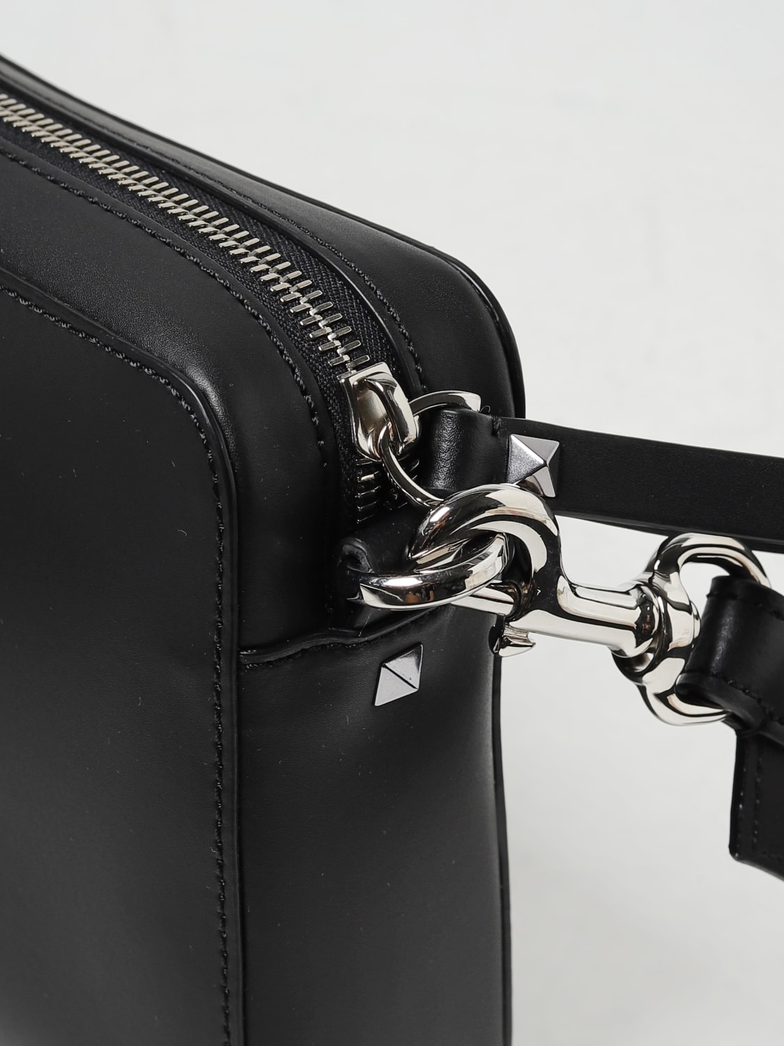 Valentino Garavani Small VLTN Leather Shoulder Bag - Black for Men