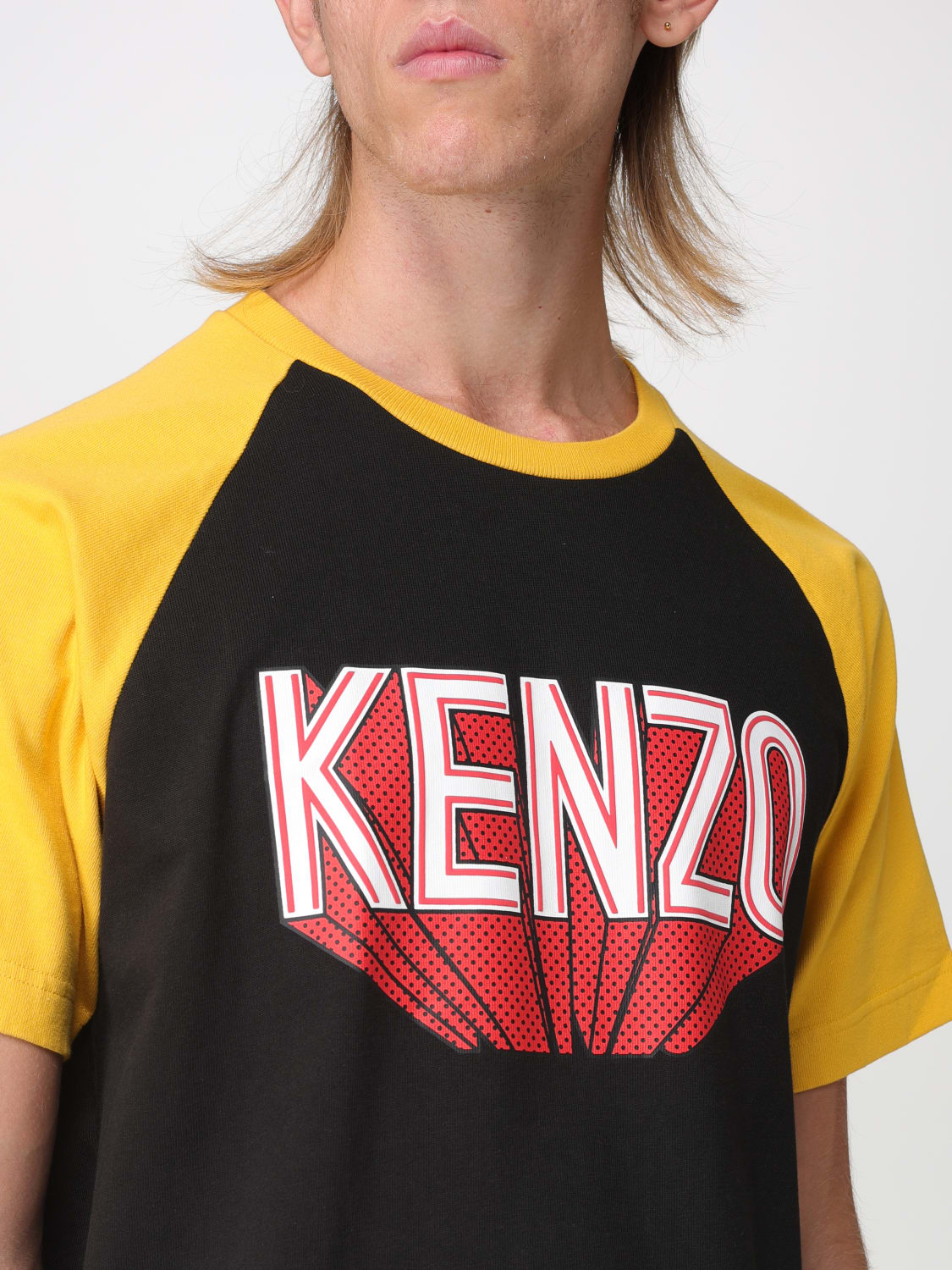 KENZO Tiger-print Cotton T-shirt in Black for Men