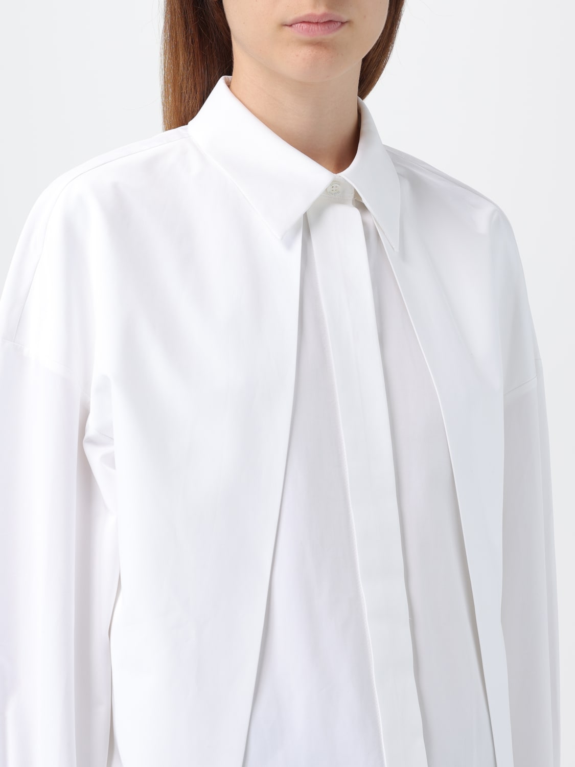 Alexander McQueen Logo Collar Cotton Long-Sleeve Shirt