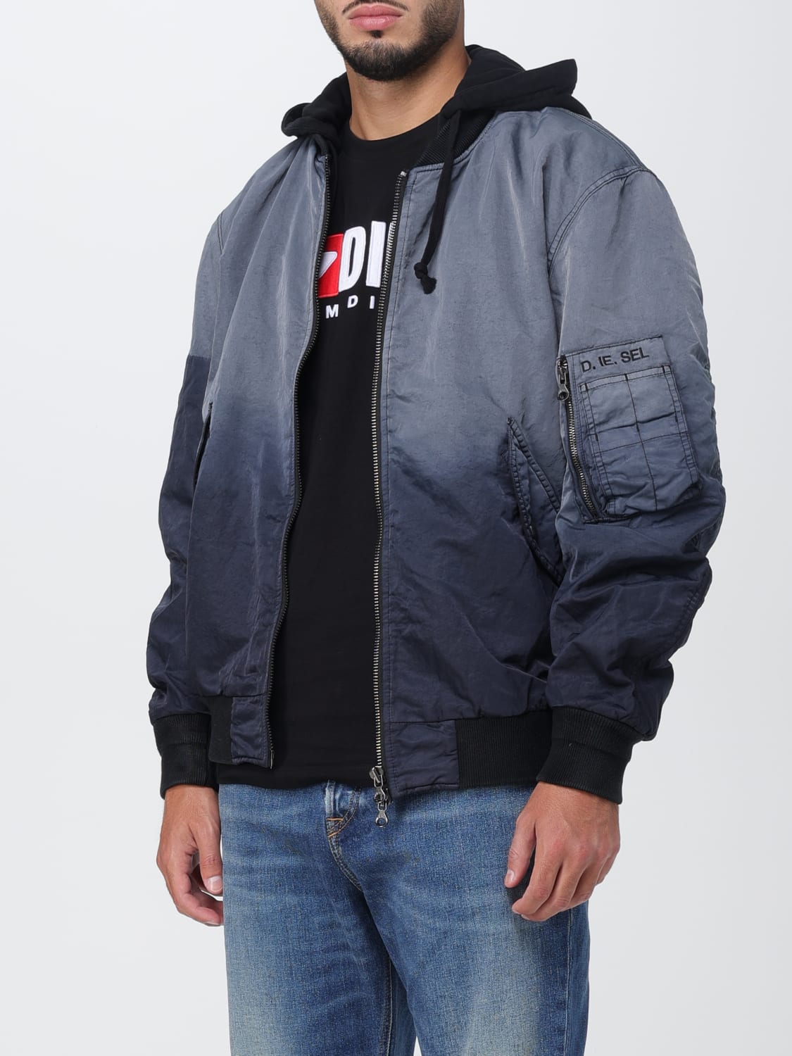 DIESEL: jacket for man - Black | Diesel jacket A105000DNAR online