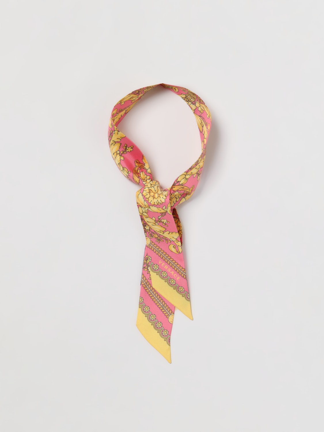 Versace Baroque Print Silk Scarf - Pink