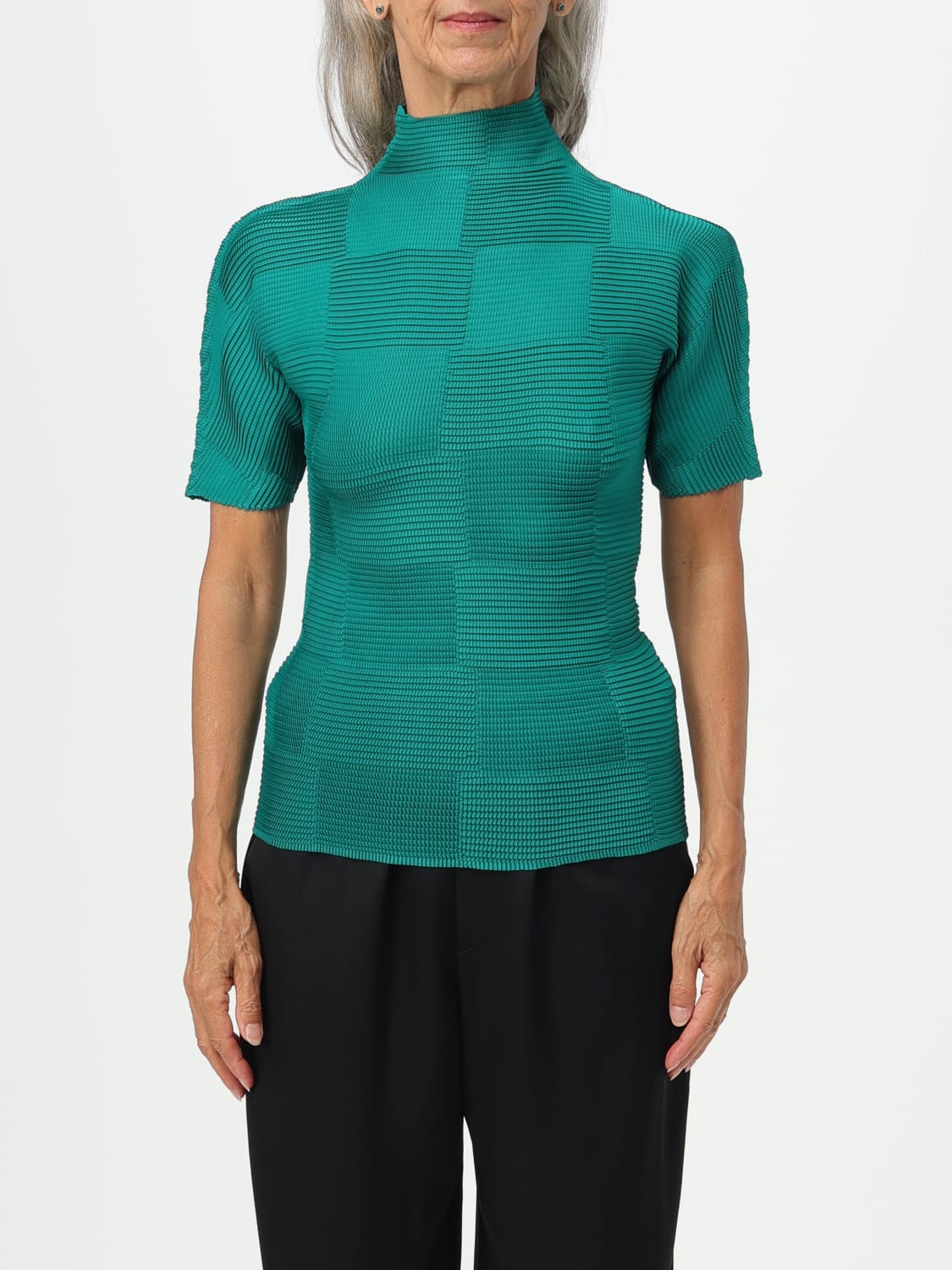 ISSEY MIYAKE: top for woman - Green | Issey Miyake top IM38FJ103