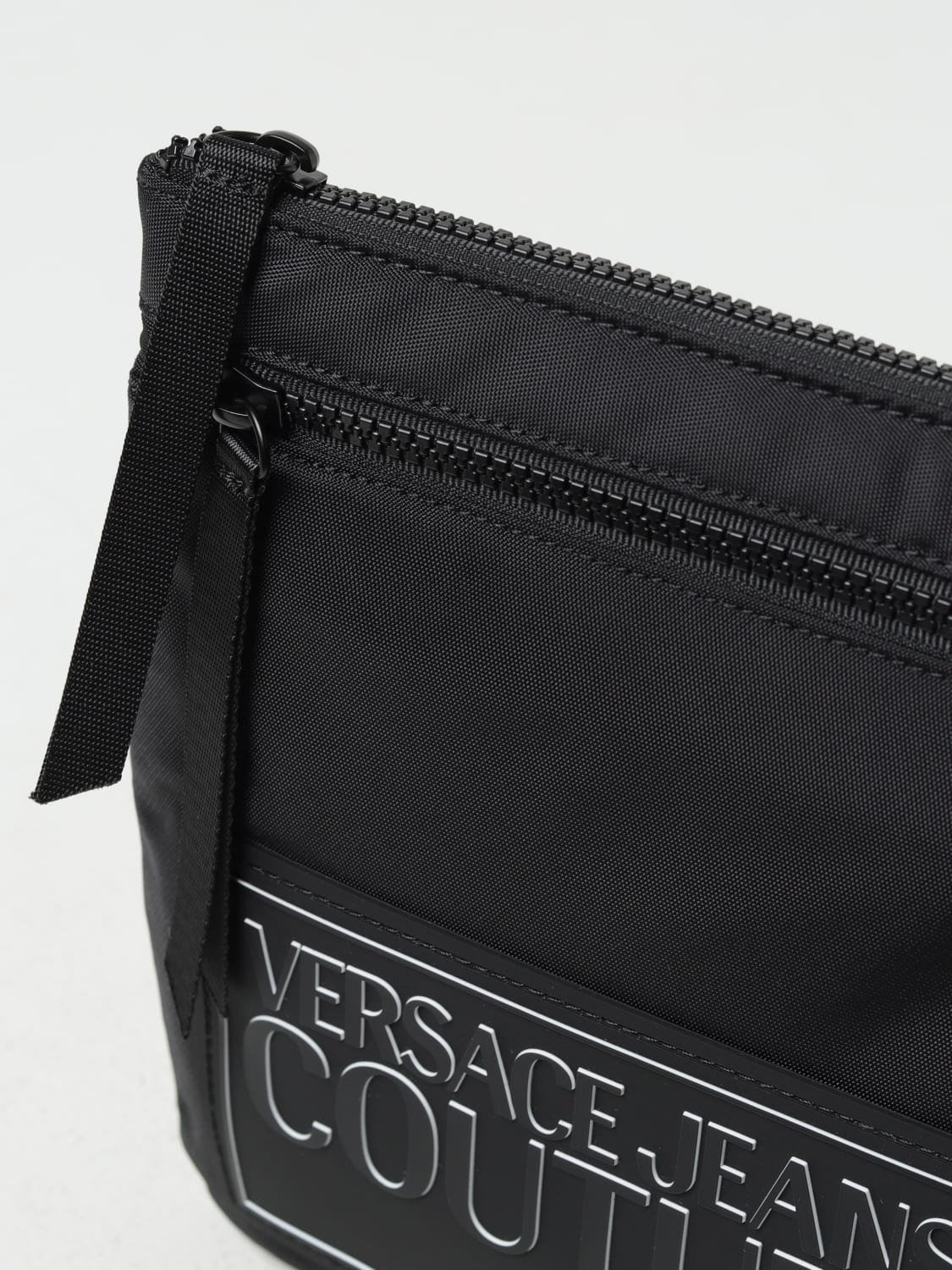 VERSACE JEANS COUTURE: bag in nylon with logo patch - Black