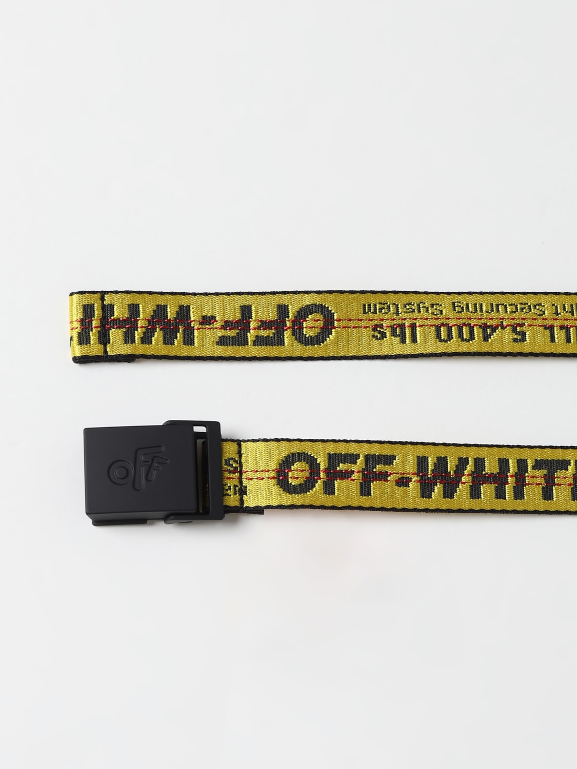 OFF-WHITE: nylon belt with inlaid logo - Yellow