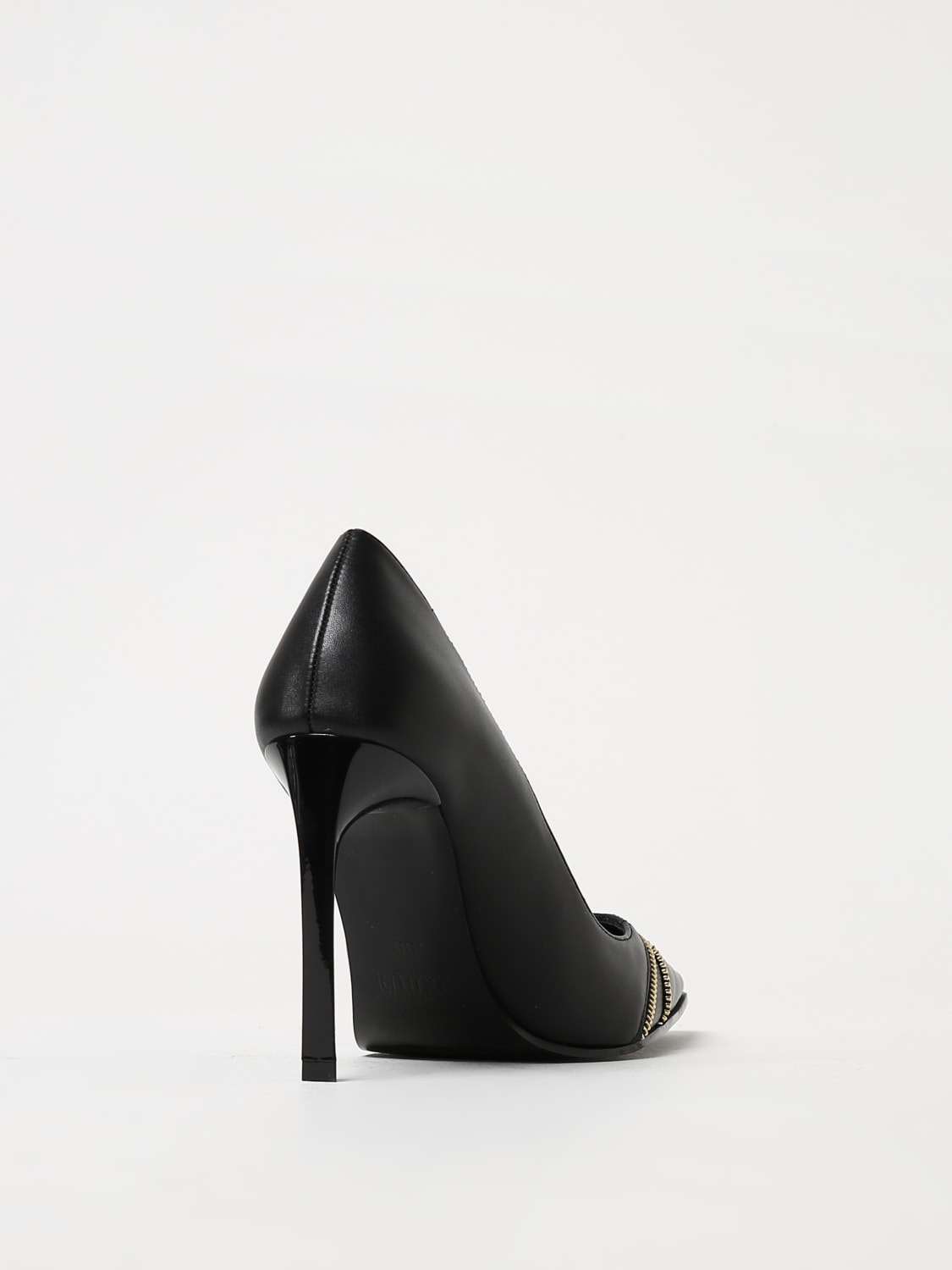 Saint Laurent - White Leather Black Cap Toe Pumps